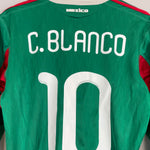 Shop 2010 MEXICO C.BLANCO #10 L/S HOME SHIRT (M) ADIDAS, classic football shirts, vintage football shirts & retro soccer jerseys at Cult Kits