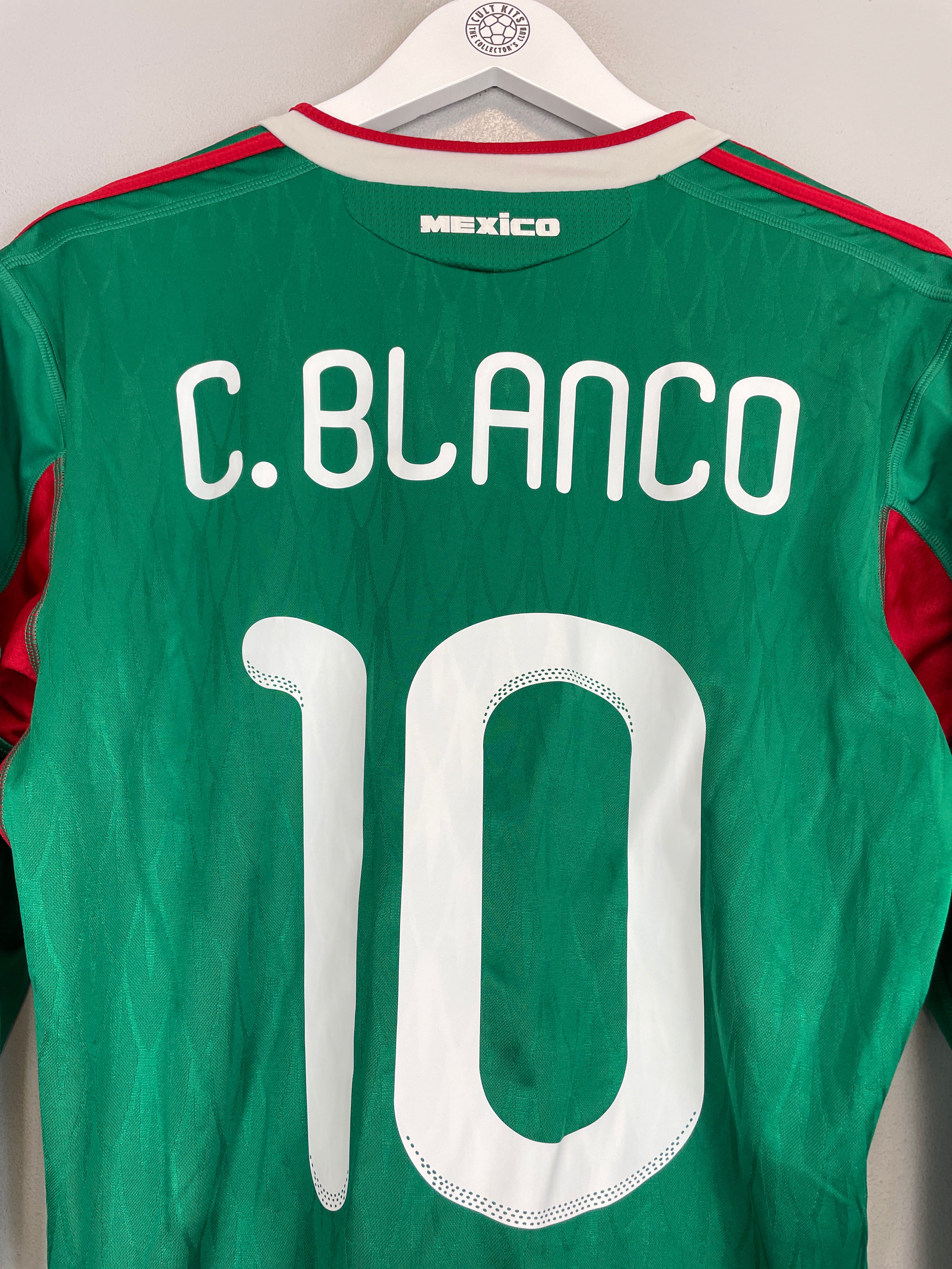 Shop 2010 MEXICO C.BLANCO #10 L/S HOME SHIRT (M) ADIDAS, classic football shirts, vintage football shirts & retro soccer jerseys at Cult Kits
