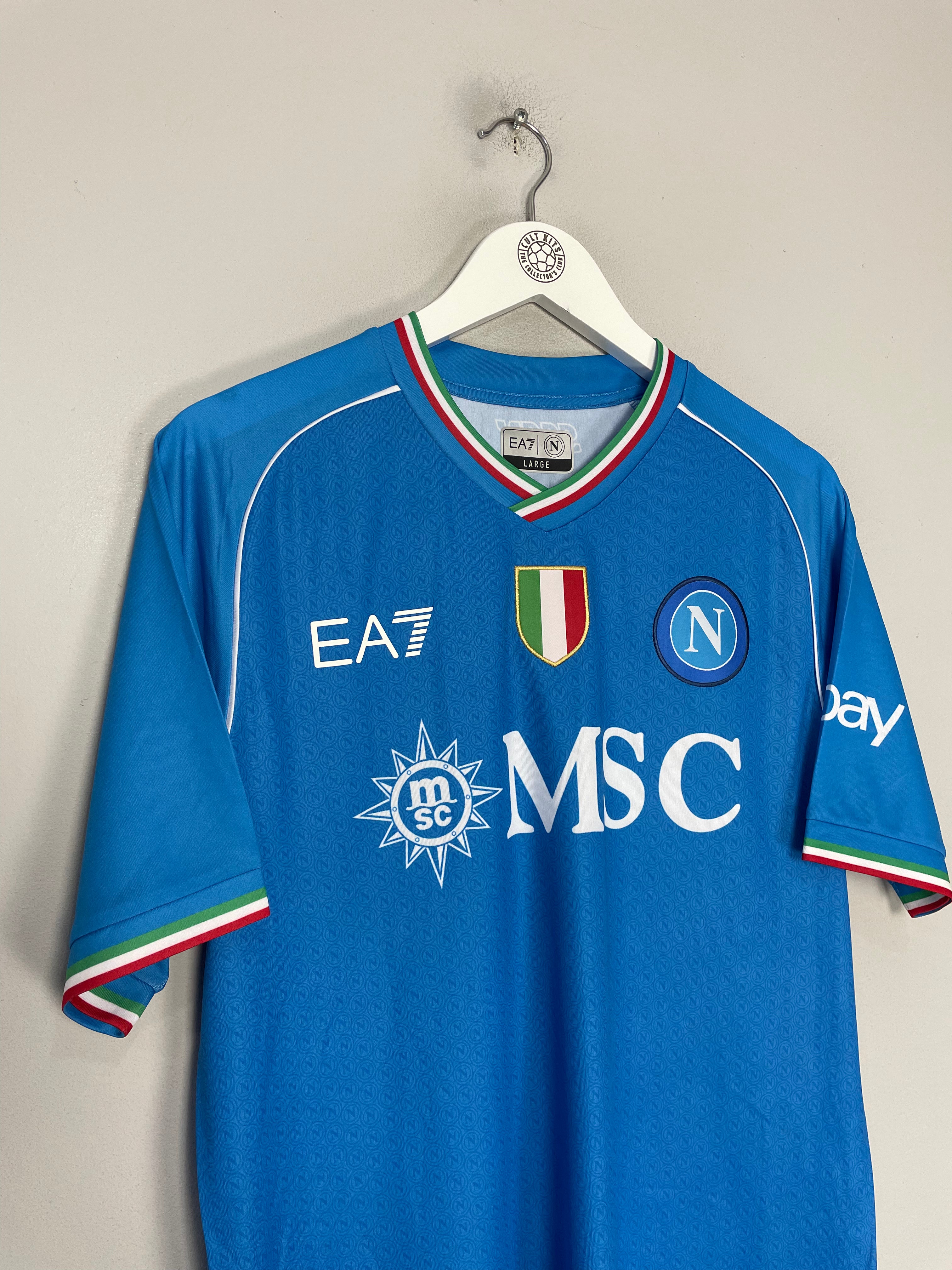 Shop 2023/24 NAPOLI *BNWT* HOME SHIRT (MULTIPLE SIZES) EA7, classic football shirts, vintage football shirts & retro soccer jerseys at Cult Kits