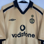 Shop 2001/02 MANCHESTER UNITED VERON #4 *CENTENARY* AWAY/THIRD SHIRT (XXL) UMBRO, classic football shirts, vintage football shirts & retro soccer jerseys at Cult Kits