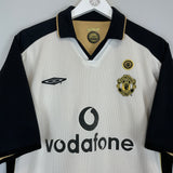 Shop 2001/02 MANCHESTER UNITED VERON #4 *CENTENARY* AWAY/THIRD SHIRT (XXL) UMBRO, classic football shirts, vintage football shirts & retro soccer jerseys at Cult Kits