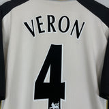 Shop 2001/02 MANCHESTER UNITED VERON #4 *CENTENARY* AWAY/THIRD SHIRT (XXL) UMBRO, classic football shirts, vintage football shirts & retro soccer jerseys at Cult Kits