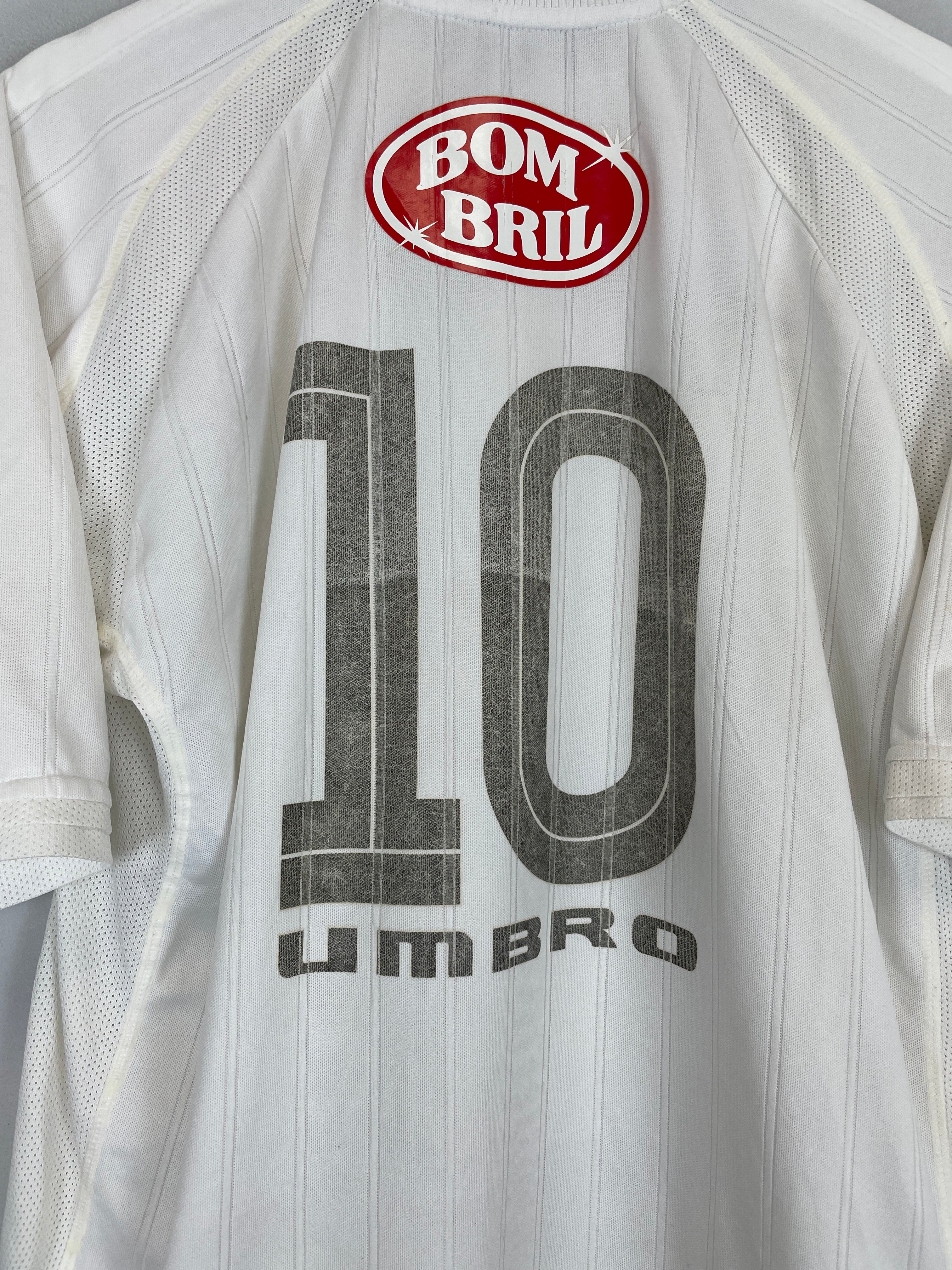 Shop 2003 SANTOS #10 HOME SHIRT (L) UMBRO, classic football shirts, vintage football shirts & retro soccer jerseys at Cult Kits