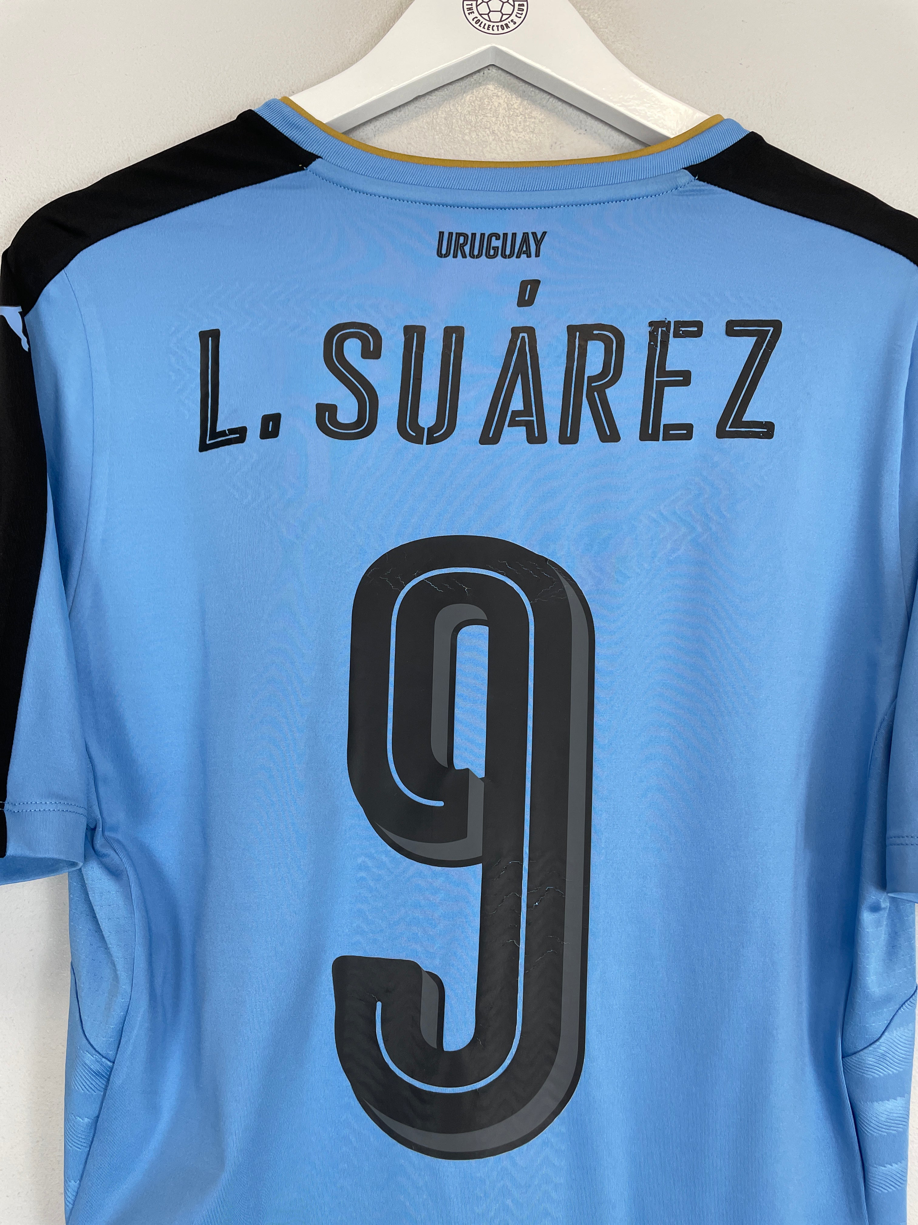 Shop 2016/17 URUGUAY SUAREZ #9 *PLAYER ISSUE* HOME SHIRT (XL) PUMA, classic football shirts, vintage football shirts & retro soccer jerseys at Cult Kits