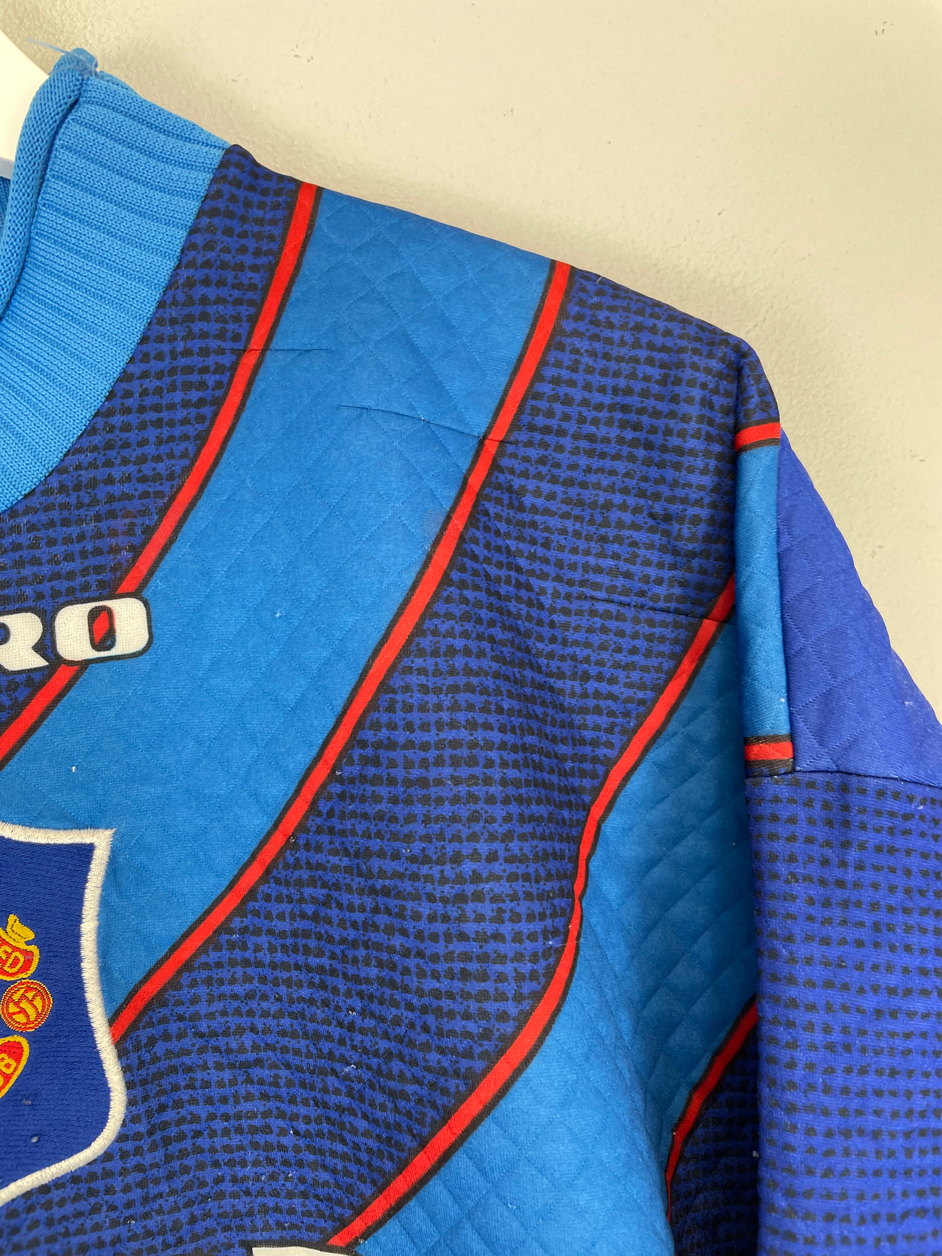 Shop 1995/97 MANCHESTER UNITED SCHMEICHEL #1 GK SHIRT (M) UMBRO, classic football shirts, vintage football shirts & retro soccer jerseys at Cult Kits