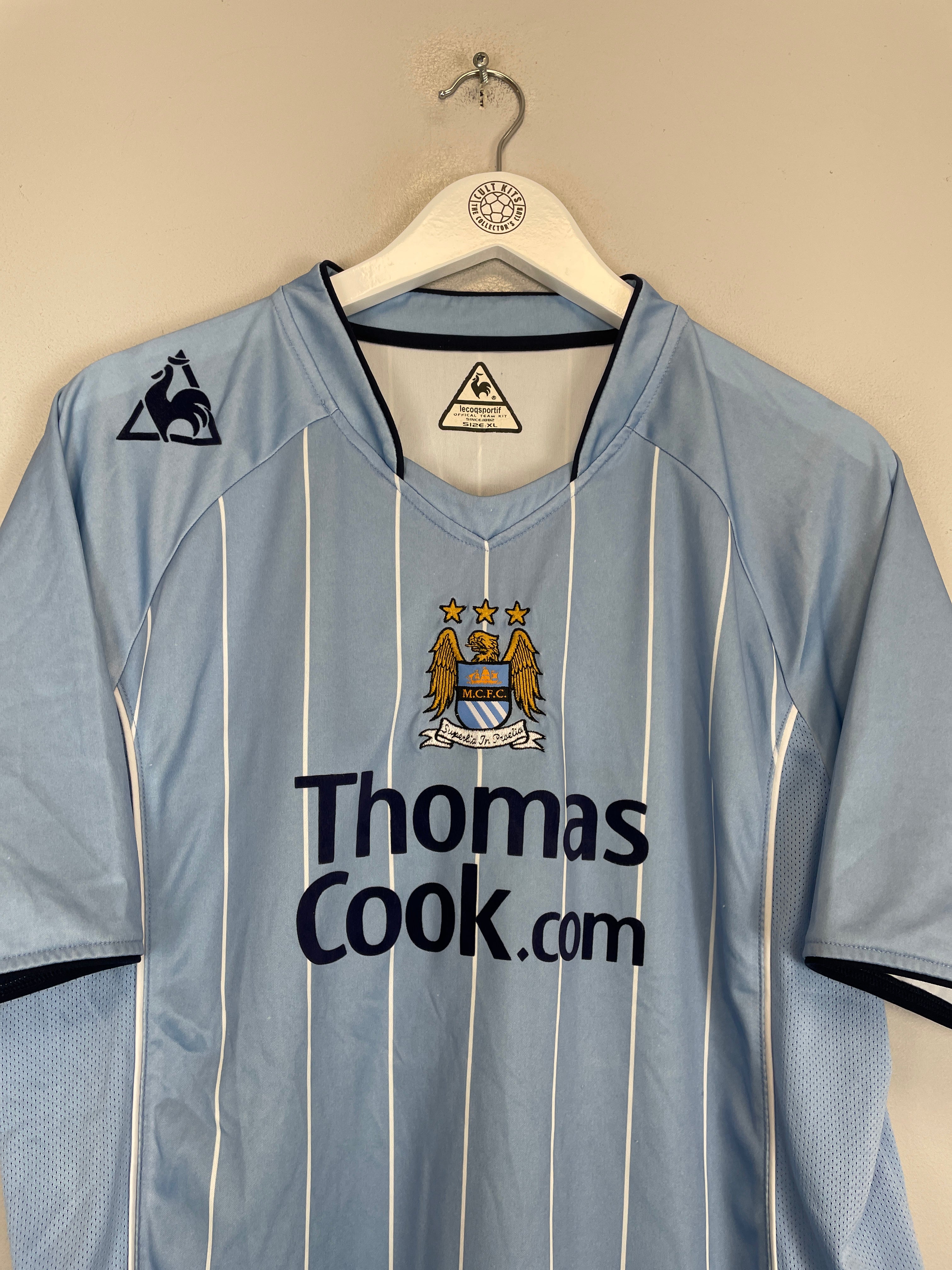 Shop 2007/08 MANCHESTER CITY ELANO #11 HOME SHIRT (XL) LE COQ, classic football shirts, vintage football shirts & retro soccer jerseys at Cult Kits