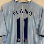 Shop 2007/08 MANCHESTER CITY ELANO #11 HOME SHIRT (XL) LE COQ, classic football shirts, vintage football shirts & retro soccer jerseys at Cult Kits