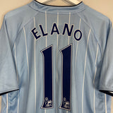 Shop 2007/08 MANCHESTER CITY ELANO #11 HOME SHIRT (XL) LE COQ, classic football shirts, vintage football shirts & retro soccer jerseys at Cult Kits
