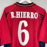 Shop 1998/00 SPAIN HIERRO #6 HOME SHIRT (L) ADIDAS, classic football shirts, vintage football shirts & retro soccer jerseys at Cult Kits