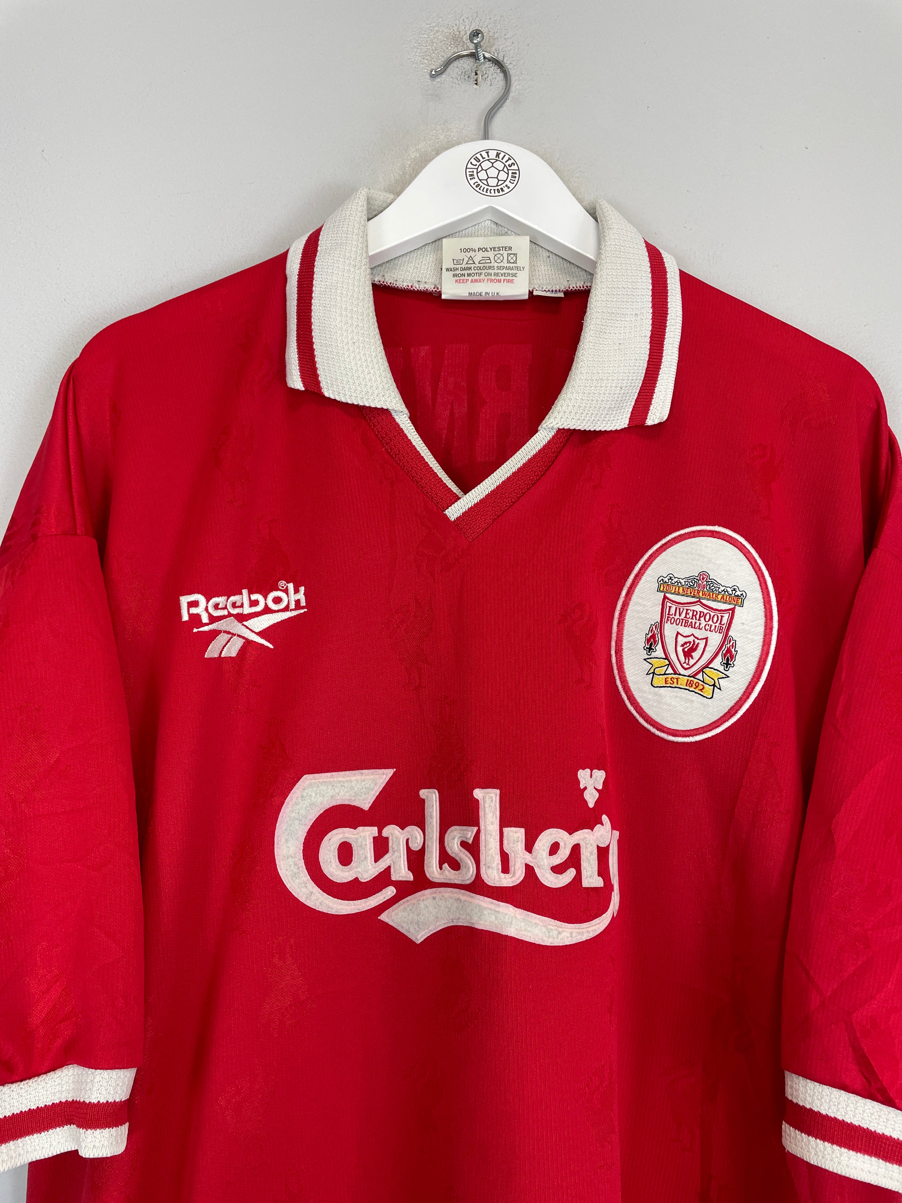Shop 1996/98 LIVERPOOL BARNES #10 HOME SHIRT (XXL) REEBOK, classic football shirts, vintage football shirts & retro soccer jerseys at Cult Kits