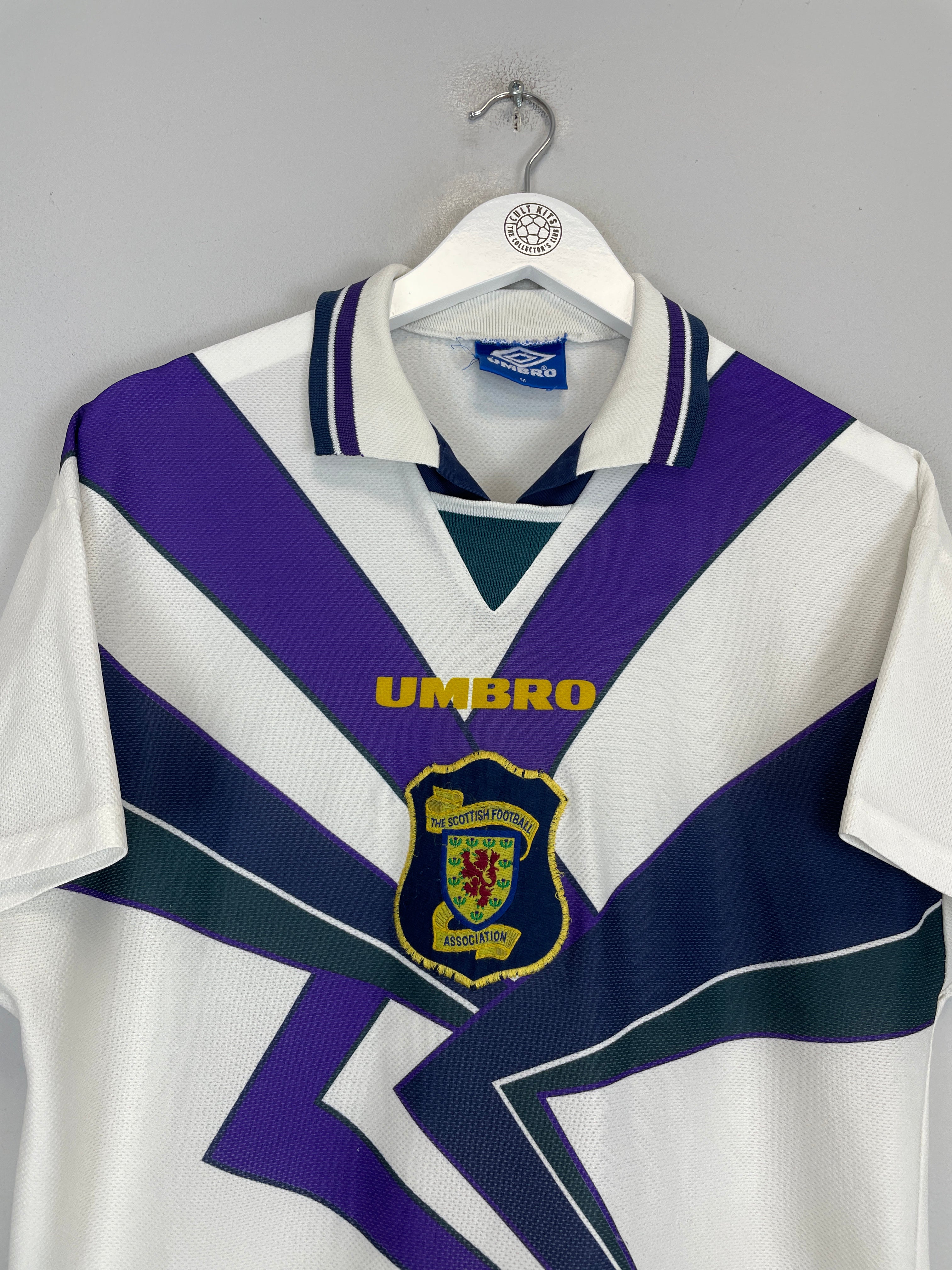 Shop 1994/96 SCOTLAND AWAY SHIRT (M) UMBRO, classic football shirts, vintage football shirts & retro soccer jerseys at Cult Kits