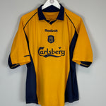 Shop 2000/02 LIVERPOOL GERRARD #17 AWAY SHIRT (M) REEBOK, classic football shirts, vintage football shirts & retro soccer jerseys at Cult Kits