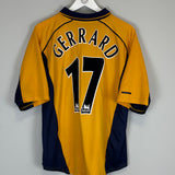 Shop 2000/02 LIVERPOOL GERRARD #17 AWAY SHIRT (M) REEBOK, classic football shirts, vintage football shirts & retro soccer jerseys at Cult Kits