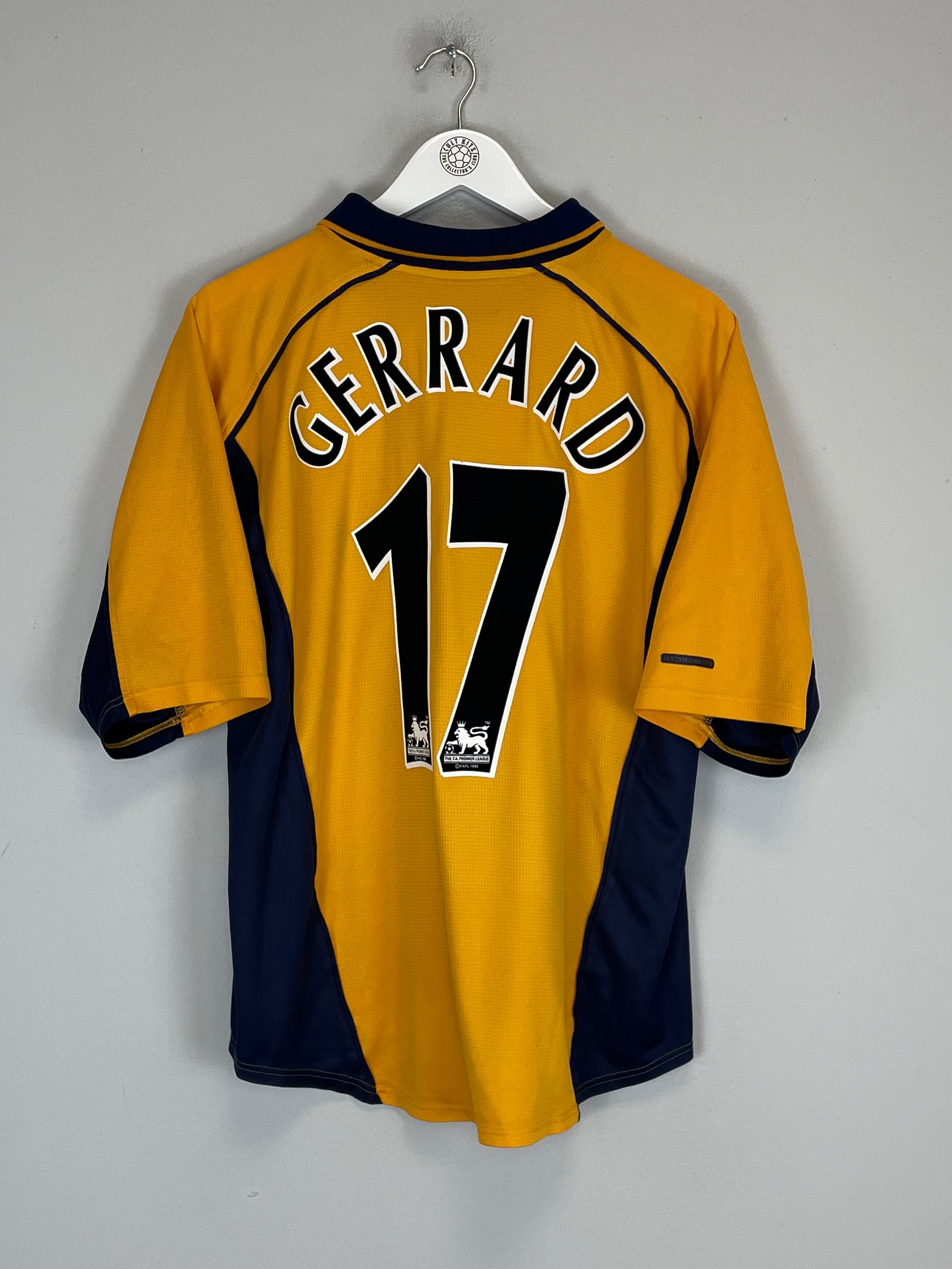Shop 2000/02 LIVERPOOL GERRARD #17 AWAY SHIRT (M) REEBOK, classic football shirts, vintage football shirts & retro soccer jerseys at Cult Kits