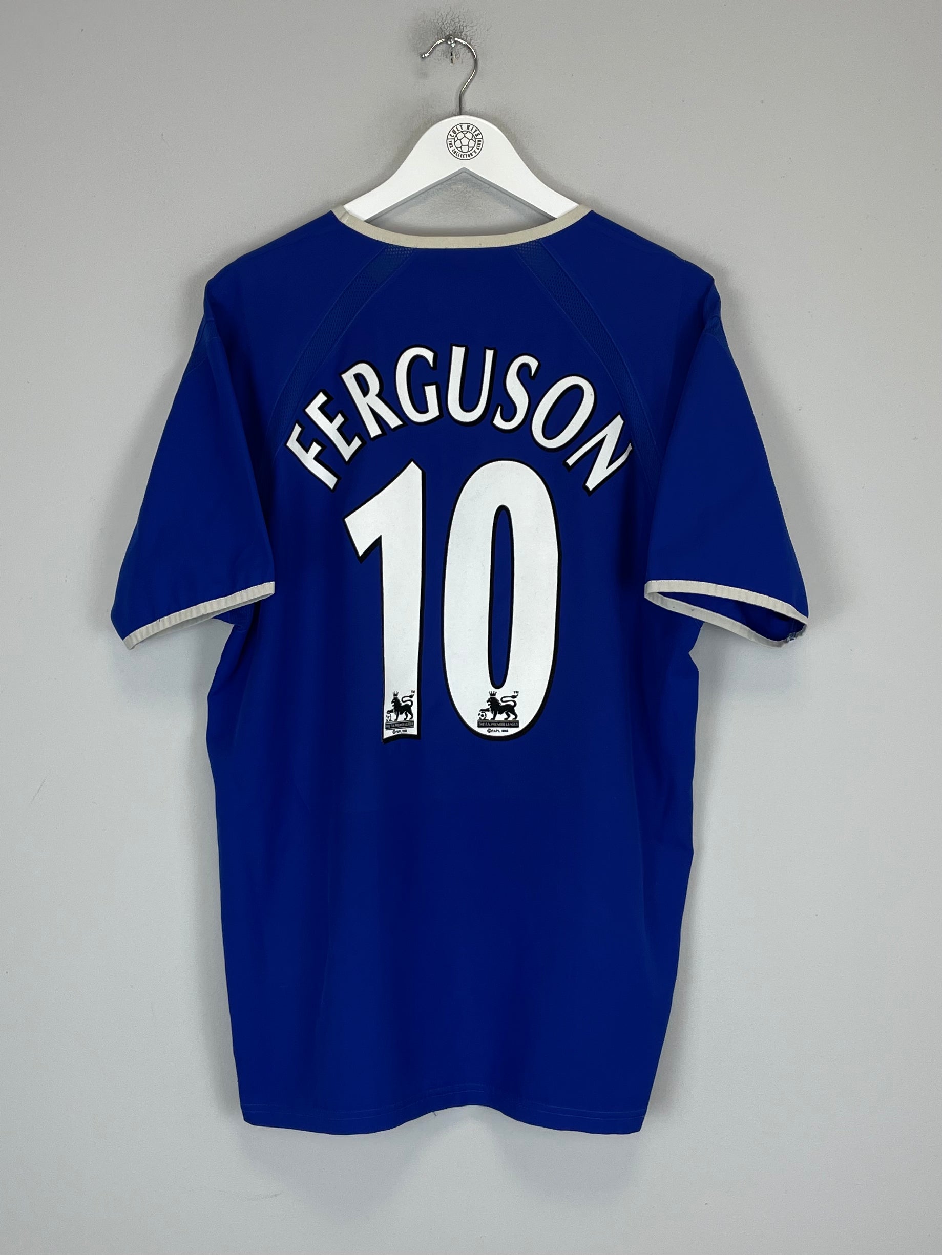 Shop 2003/04 EVERTON FERGUSON #10 HOME SHIRT (L) PUMA, classic football shirts, vintage football shirts & retro soccer jerseys at Cult Kits