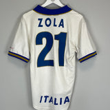 Shop 1996/98 ITALY ZOLA #21 AWAY SHIRT (M) NIKE, classic football shirts, vintage football shirts & retro soccer jerseys at Cult Kits