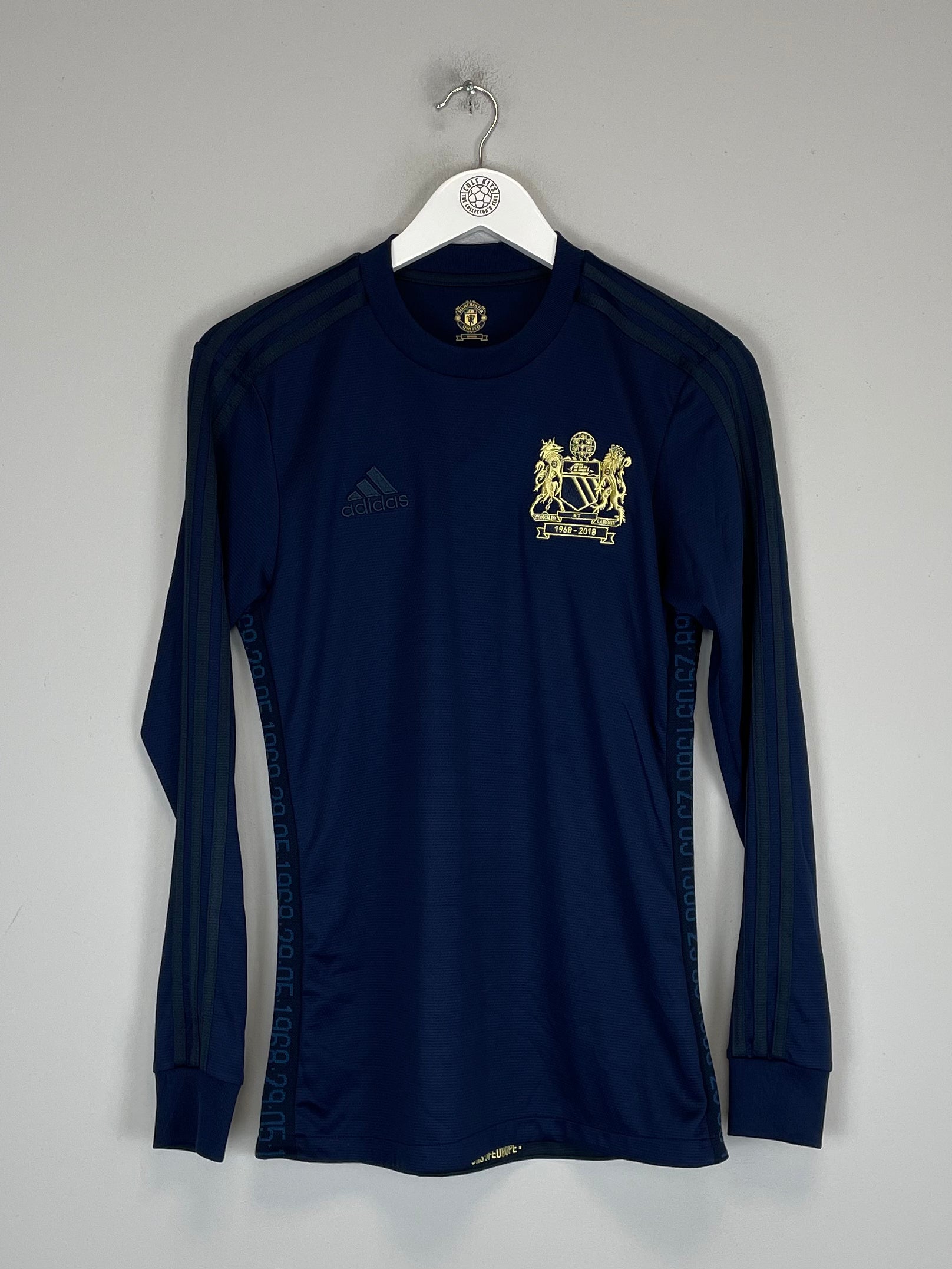 Shop 2018/19 MANCHESTER UNITED L/S '50 YEAR ANNIVERSARY' SHIRT (XS) ADIDAS, classic football shirts, vintage football shirts & retro soccer jerseys at Cult Kits