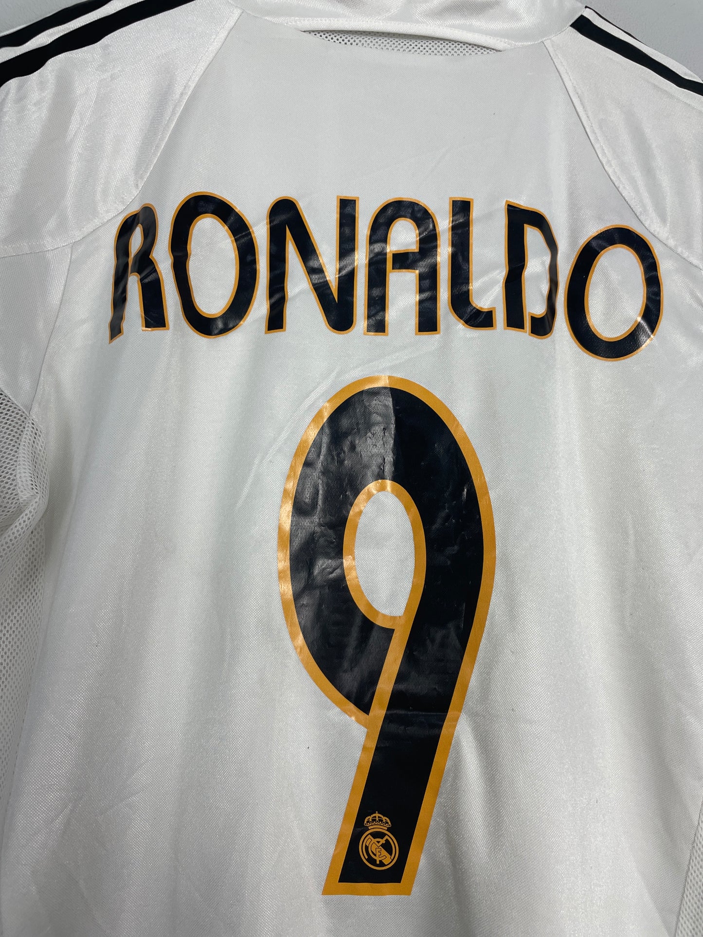 2004/05 REAL MADRID RONALDO #9 *PLAYER ISSUE* HOME SHIRT (L) ADIDAS