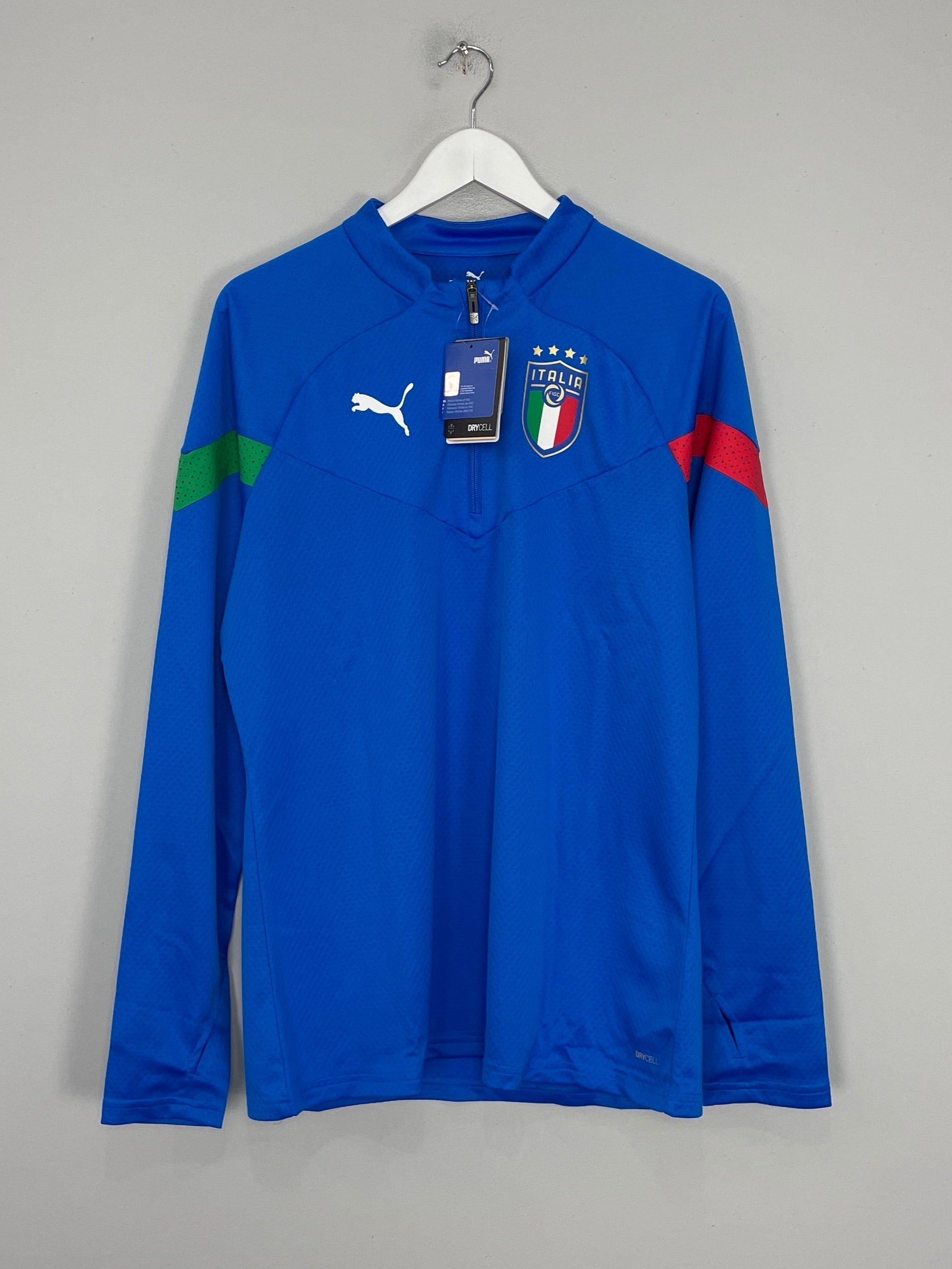 Shop 2022/23 Italy *BNWT* 1/4 Zip Training Jumper (Multiple Sizes) Puma, classic football shirts, vintage football shirts & retro soccer jerseys at Cult Kits