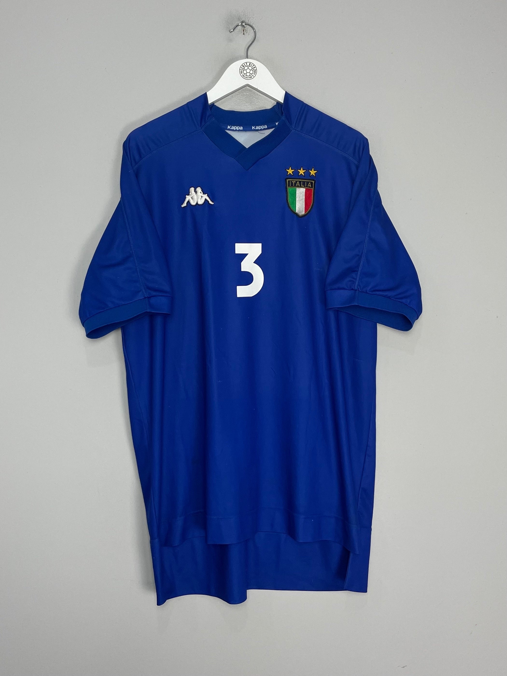 Shop 1998/99 ITALY MALDINI #3 HOME SHIRT (XXL) KAPPA, classic football shirts, vintage football shirts & retro soccer jerseys at Cult Kits