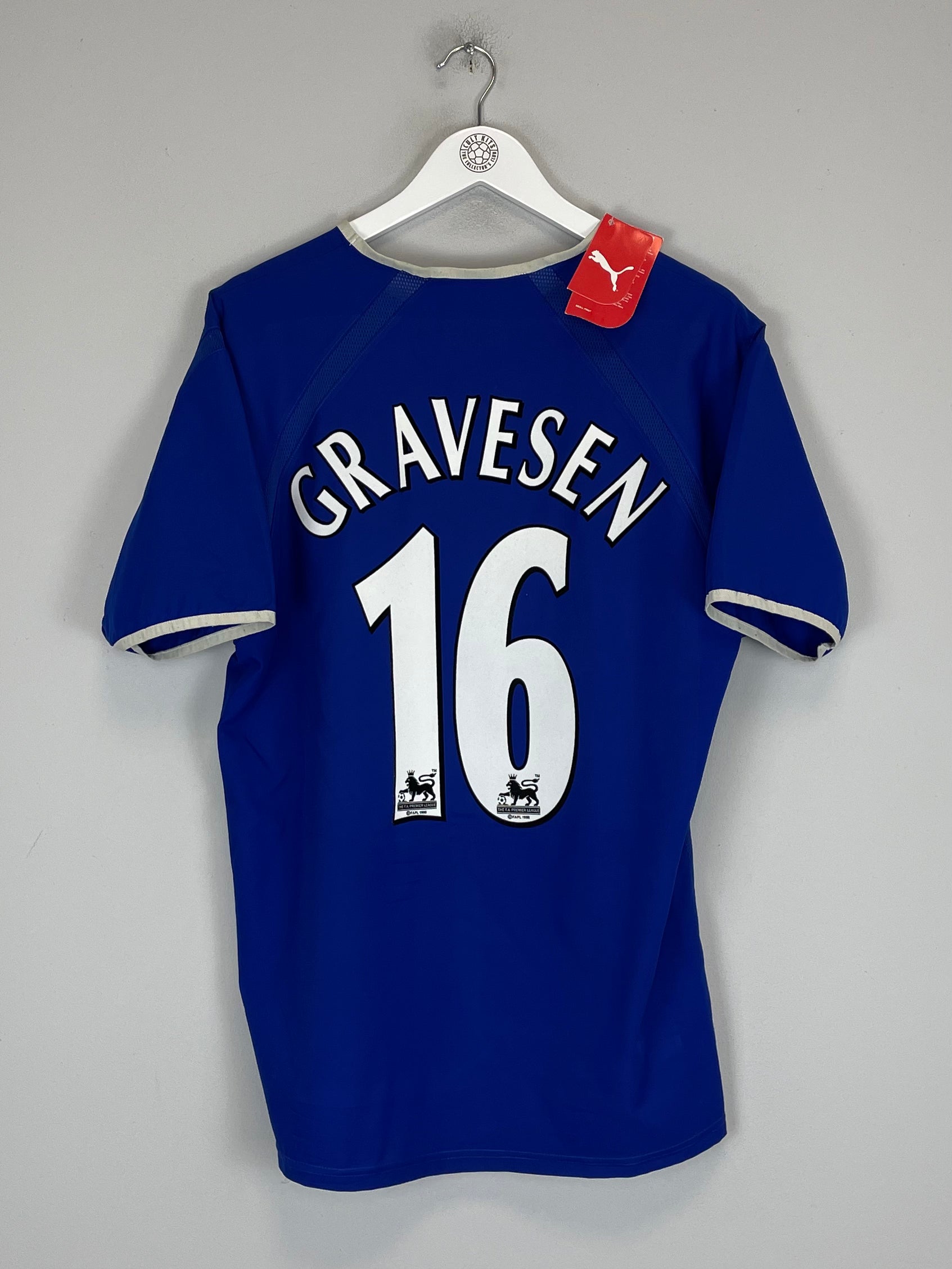 Shop 2003/04 EVERTON GRAVESEN #16 *BNWT* HOME SHIRT (L) PUMA, classic football shirts, vintage football shirts & retro soccer jerseys at Cult Kits