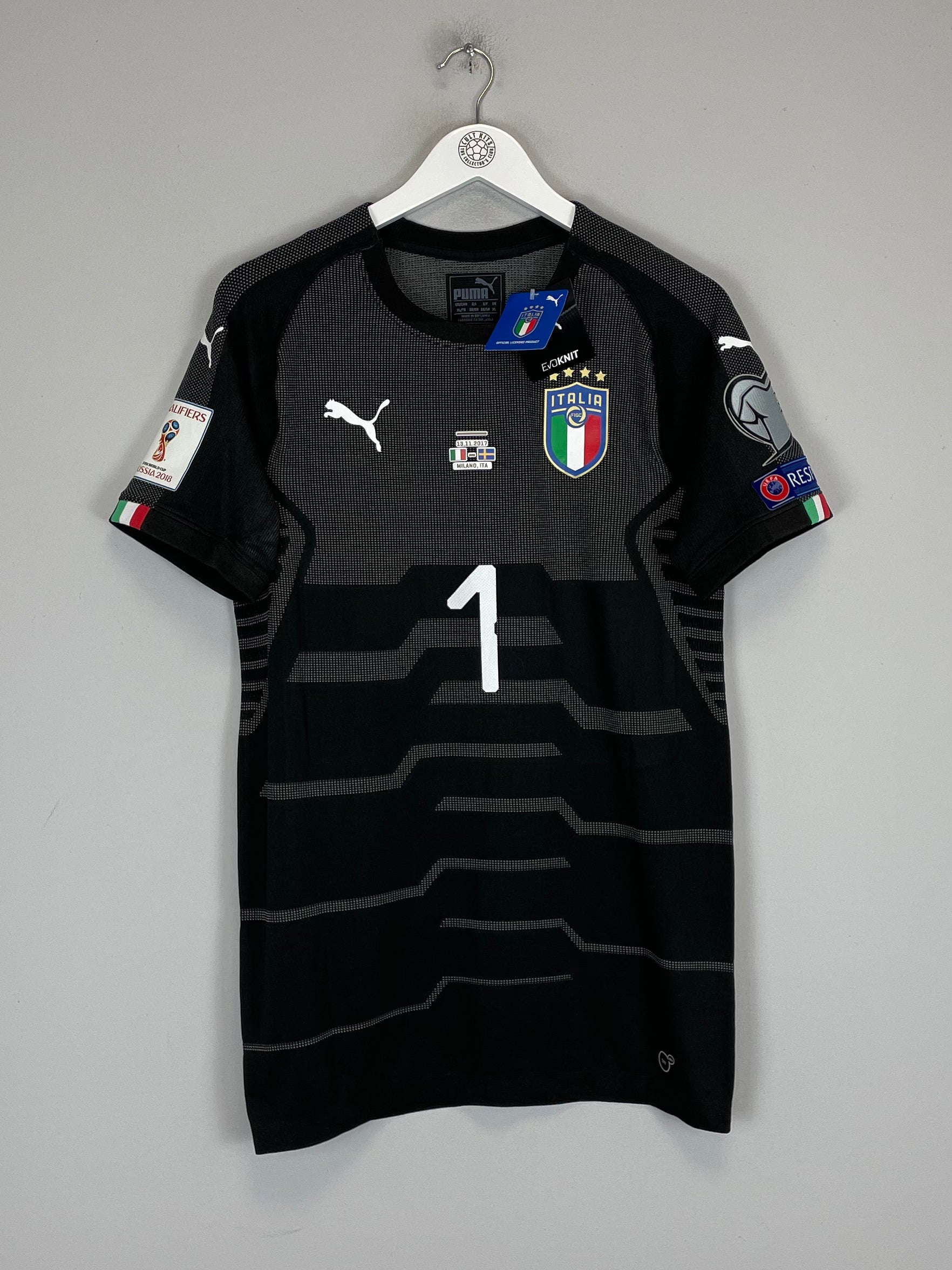 Shop 2017/18 ITALY BUFFON #1 *BNWT* MATCH ISSUE v SWEDEN GK SHIRT (XL) PUMA, classic football shirts, vintage football shirts & retro soccer jerseys at Cult Kits