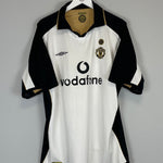 Shop 2001/02 MANCHESTER UNITED FORLAN #21 AWAY/THIRD *CENTENARY* SHIRT (XL) UMBRO, classic football shirts, vintage football shirts & retro soccer jerseys at Cult Kits