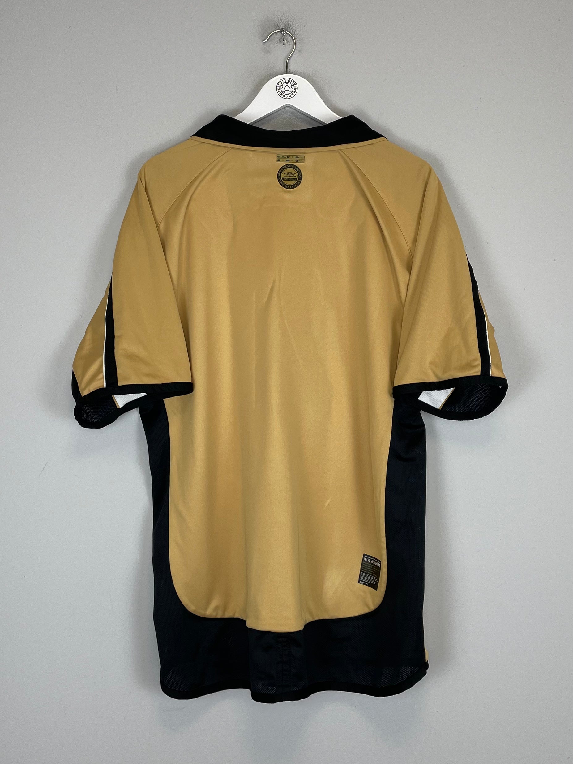 Shop 2001/02 MANCHESTER UNITED FORLAN #21 AWAY/THIRD *CENTENARY* SHIRT (XL) UMBRO, classic football shirts, vintage football shirts & retro soccer jerseys at Cult Kits