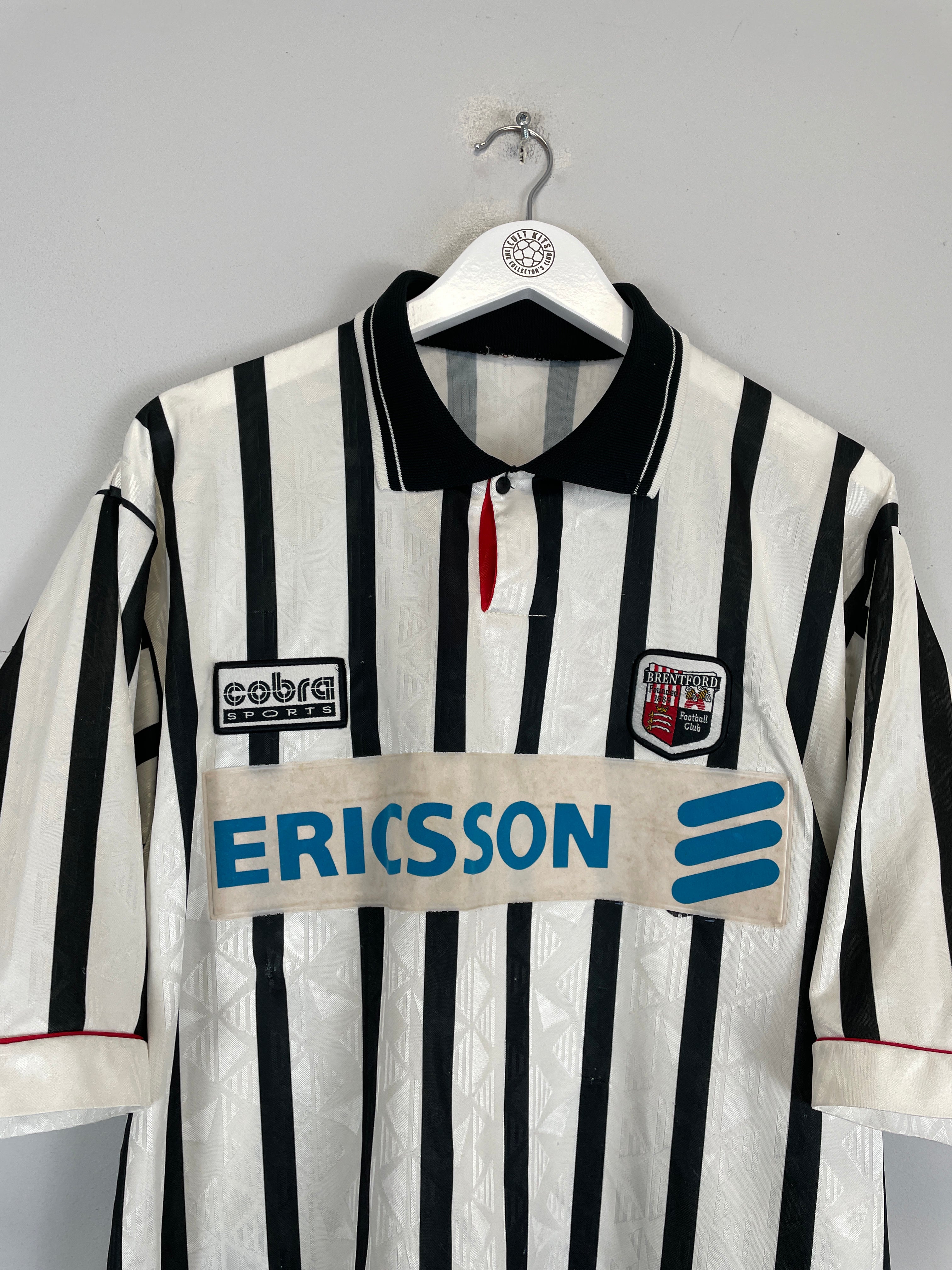 Shop 1996/98 BRENTFORD *MATCH ISSUE* #5 AWAY SHIRT (L) COBRA SPORTS, classic football shirts, vintage football shirts & retro soccer jerseys at Cult Kits