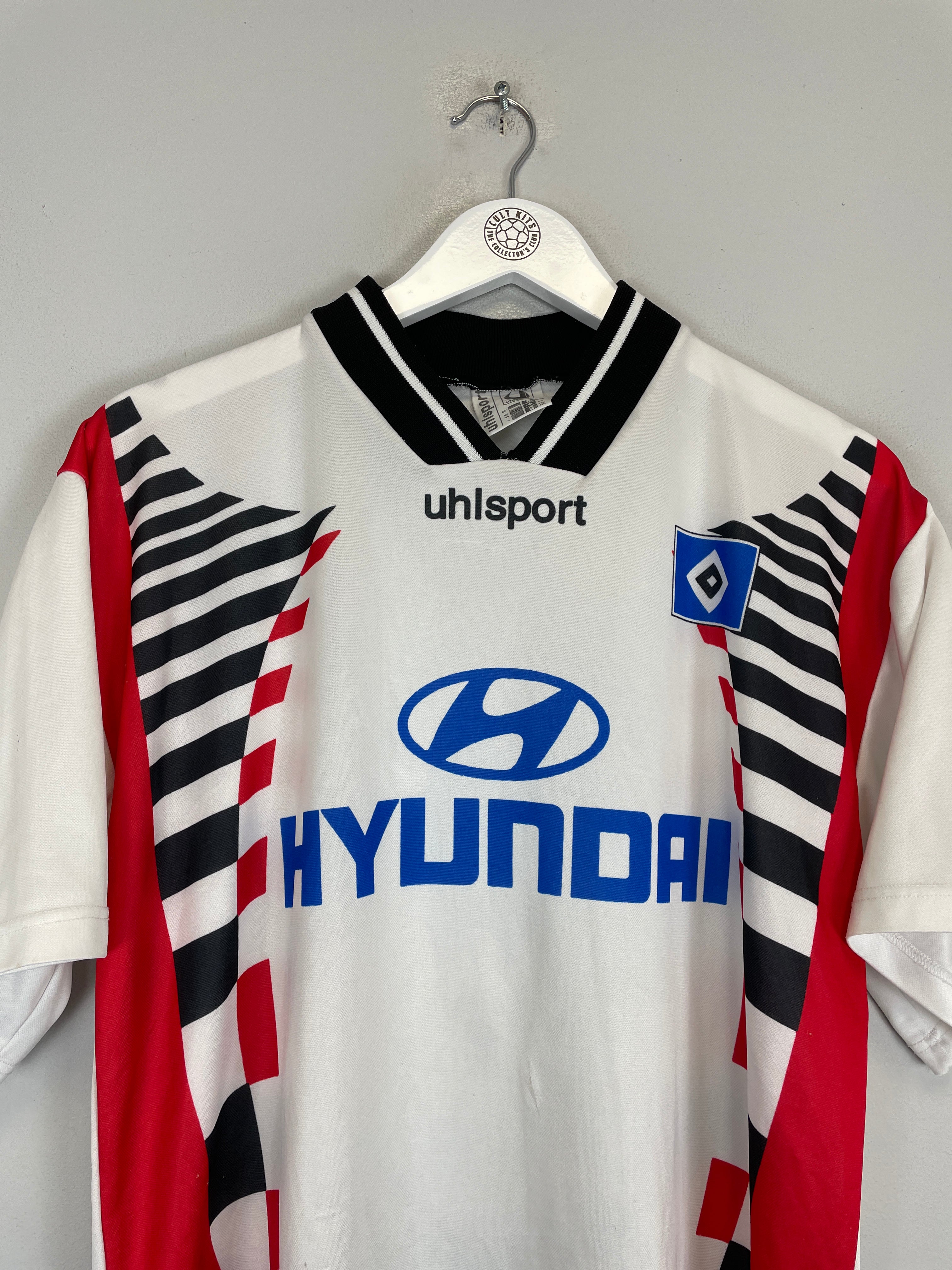 Shop 1996/97 HAMBURG HOME SHIRT (L) UHLSPORT, classic football shirts, vintage football shirts & retro soccer jerseys at Cult Kits