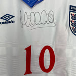 Shop 1999/01 ENGLAND OWEN #10 *BNWT* SIGNED HOME SHIRT (XL) UMBRO, classic football shirts, vintage football shirts & retro soccer jerseys at Cult Kits