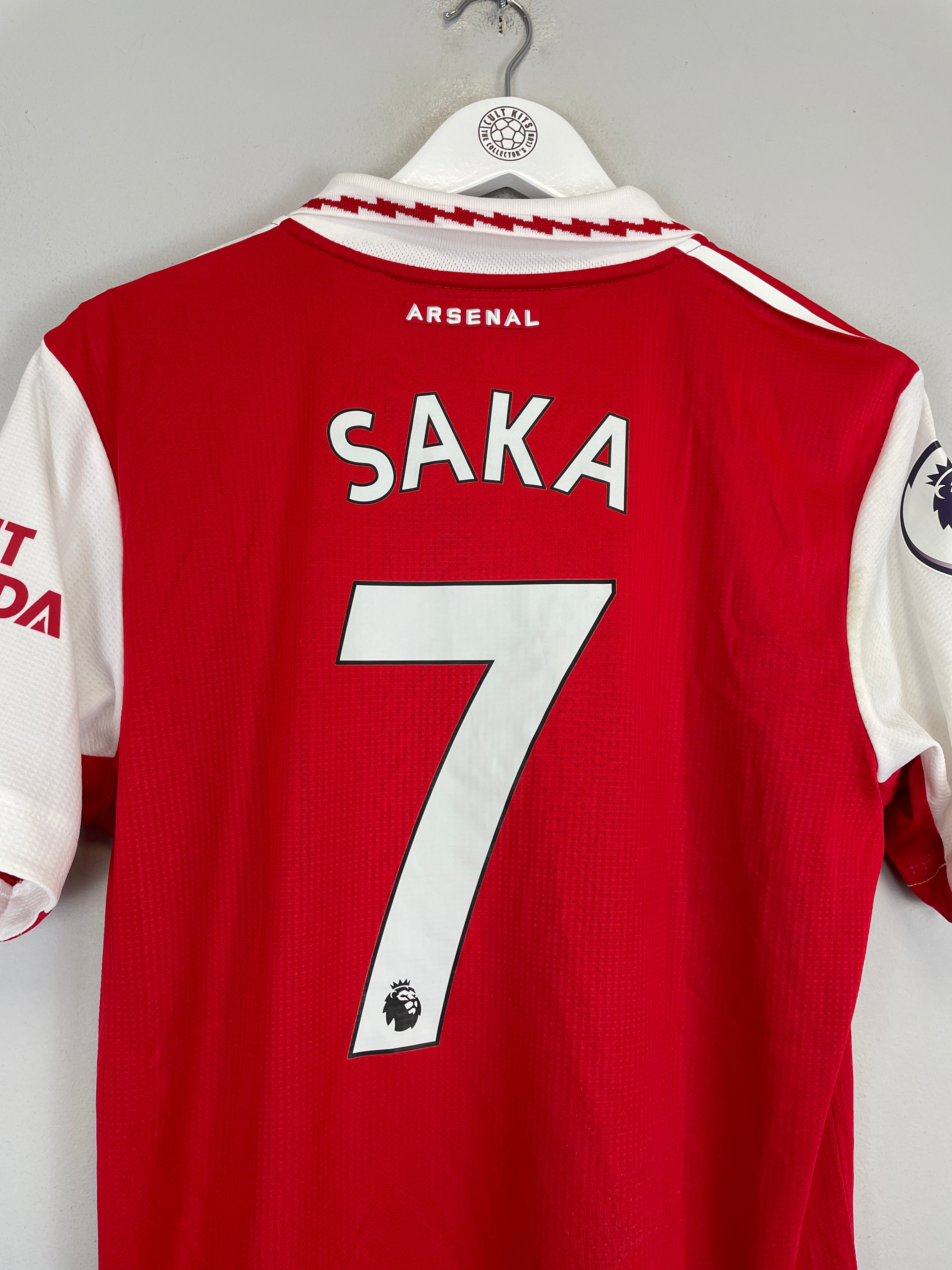 Shop 2022/23 ARSENAL SAKA #7 *MATCH WORN* HOME SHIRT (M) ADIDAS, classic football shirts, vintage football shirts & retro soccer jerseys at Cult Kits