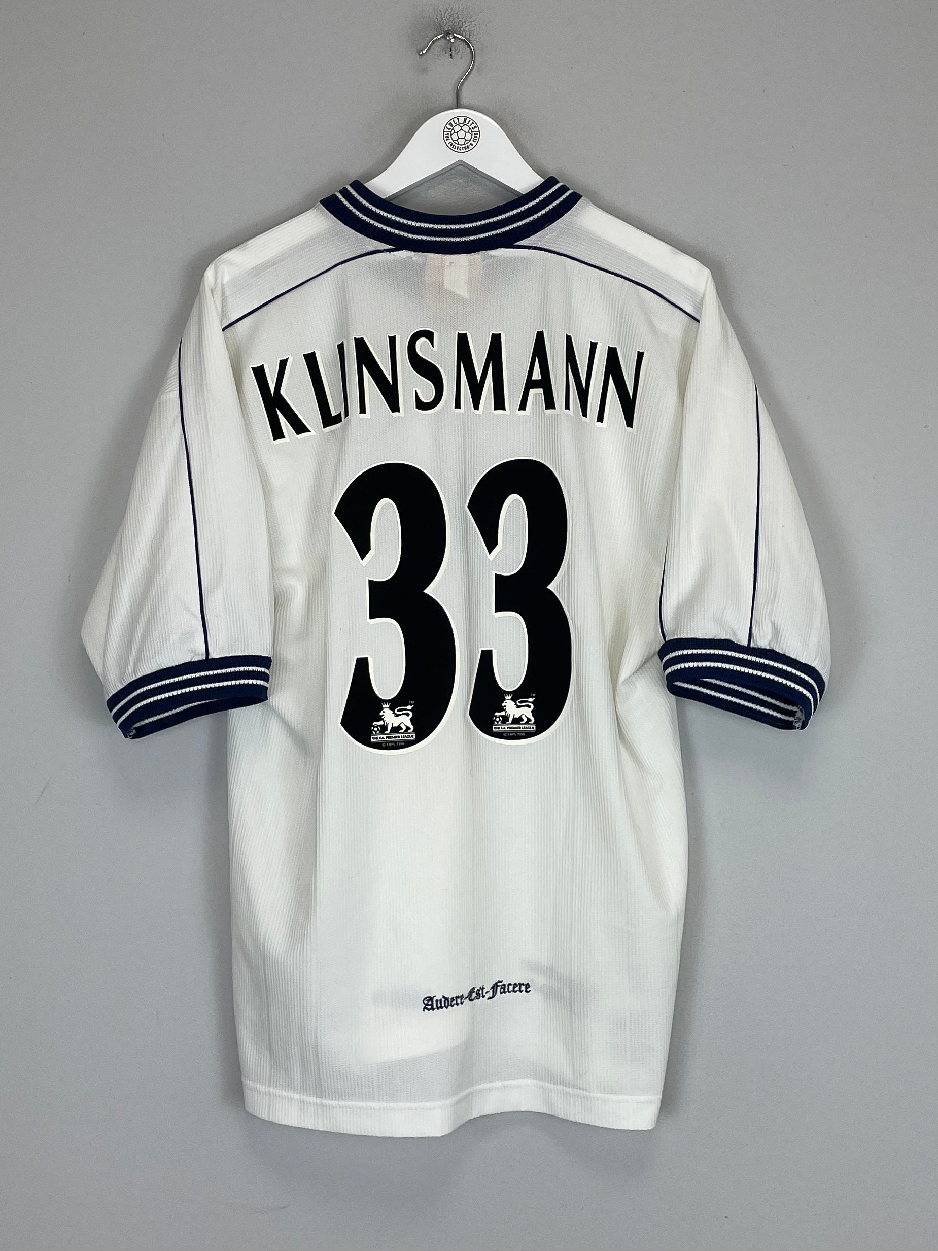 Shop 1997/99 TOTTENHAM KLINSMANN #33 HOME SHIRT (L) PONY, classic football shirts, vintage football shirts & retro soccer jerseys at Cult Kits