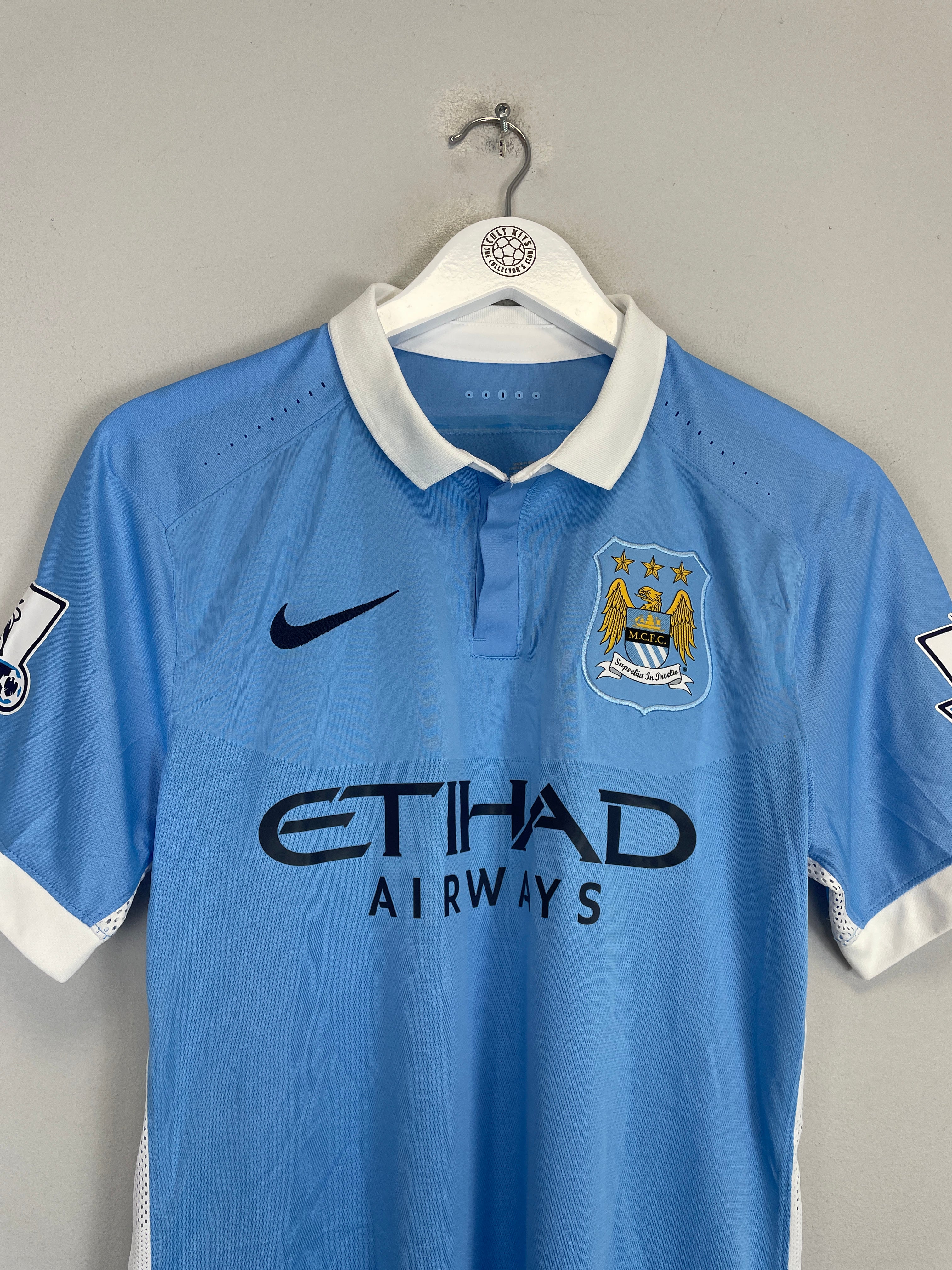 Shop 2015/16 MANCHESTER CITY DE BRUYNE #17 *MATCH ISSUE + SIGNED* HOME SHIRT (M) UMBRO, classic football shirts, vintage football shirts & retro soccer jerseys at Cult Kits