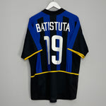 Shop 2002/03 INTER MILAN BATISTUTA #19 HOME SHIRT (XL) NIKE, classic football shirts, vintage football shirts & retro soccer jerseys at Cult Kits