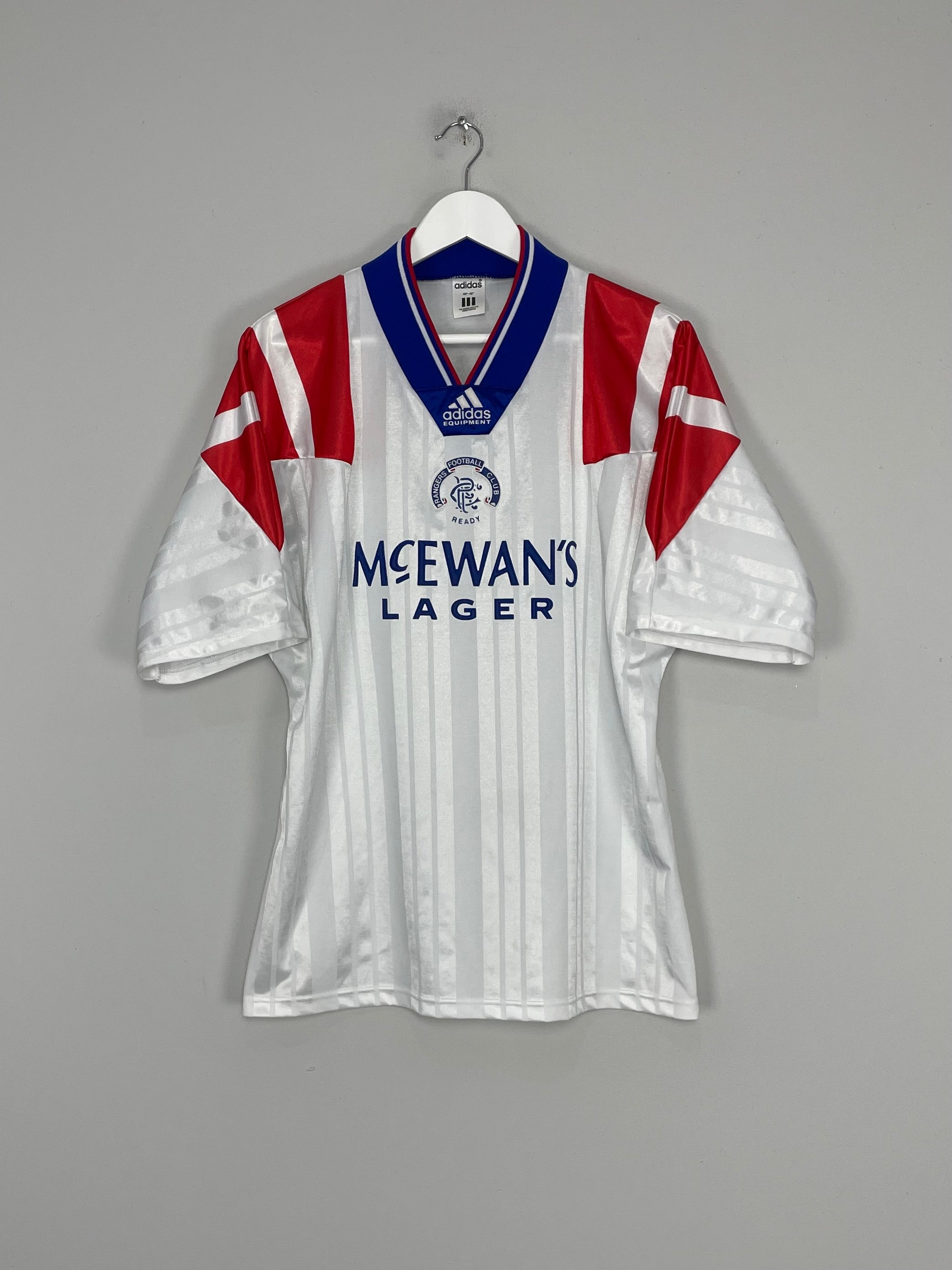 1992-94 Glasgow Rangers FC Jersey Lg Shirt Home McEwan's