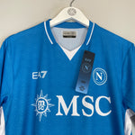 Shop 2024/25 Napoli *BNWT* Stadium Home Shirt (Multiple Sizes) EA7, classic football shirts, vintage football shirts & retro soccer jerseys at Cult Kits