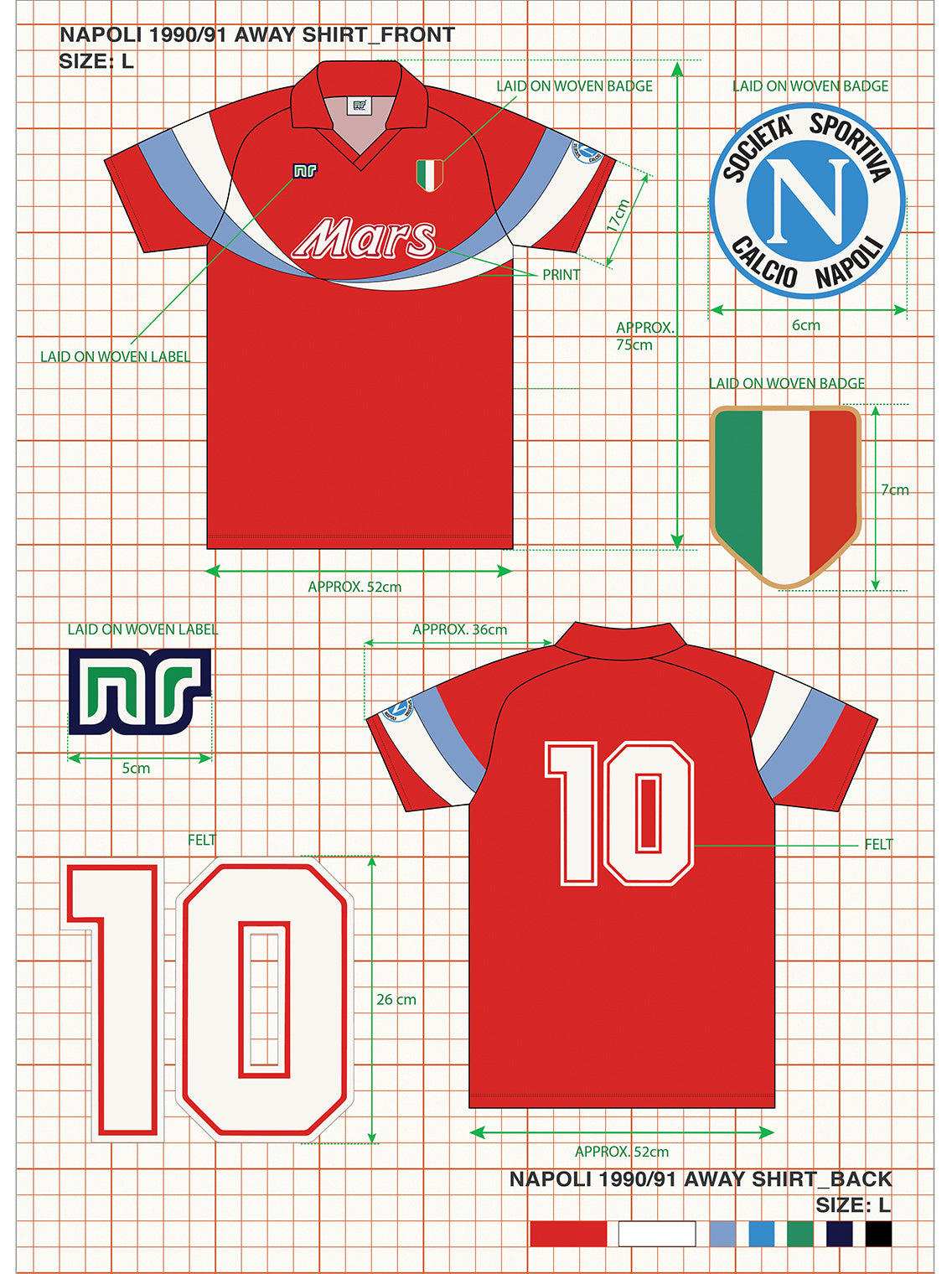 Shop Iconic Kit Design - Napoli Ennerre Print, classic football shirts, vintage football shirts & retro soccer jerseys at Cult Kits