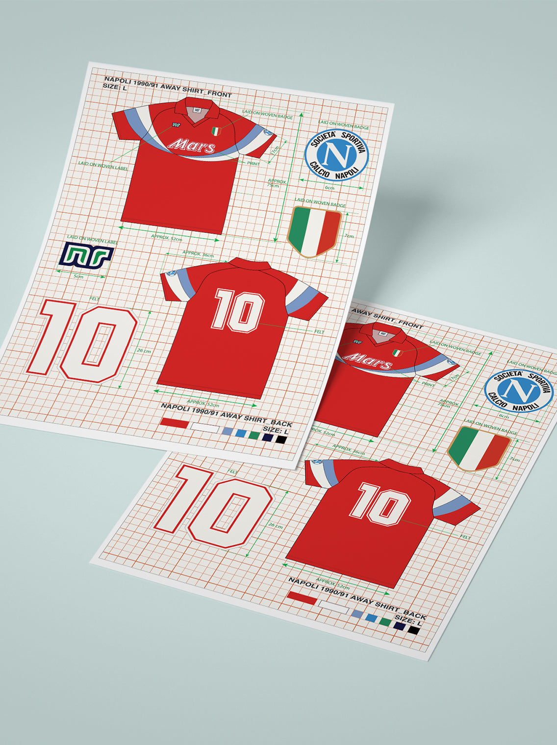 Shop Iconic Kit Design - Napoli Ennerre Print, classic football shirts, vintage football shirts & retro soccer jerseys at Cult Kits
