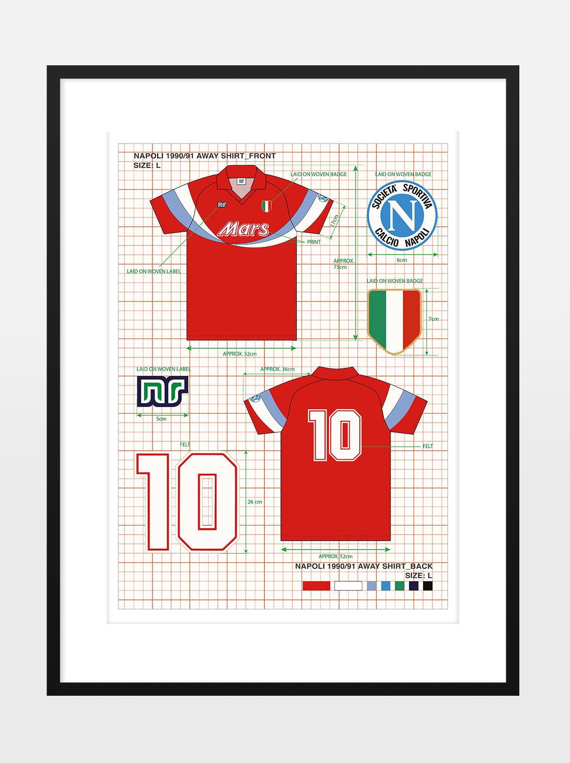 Shop Iconic Kit Design - Napoli Ennerre Print, classic football shirts, vintage football shirts & retro soccer jerseys at Cult Kits