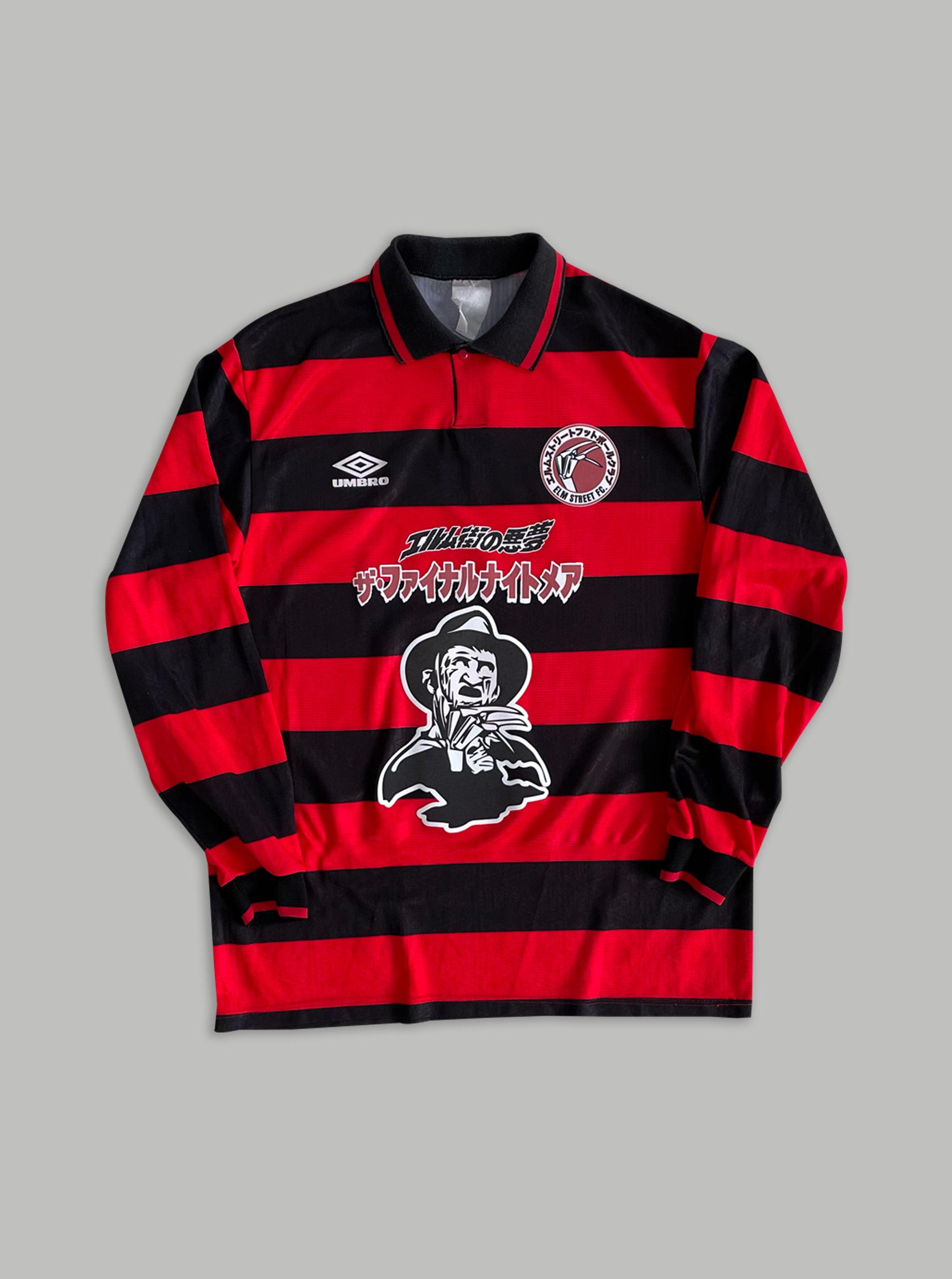 Shop 1992 CULT KITS X FREDDY'S DEAD JAPANESE MOVIE MASHUP (L) UMBRO, classic football shirts, vintage football shirts & retro soccer jerseys at Cult Kits