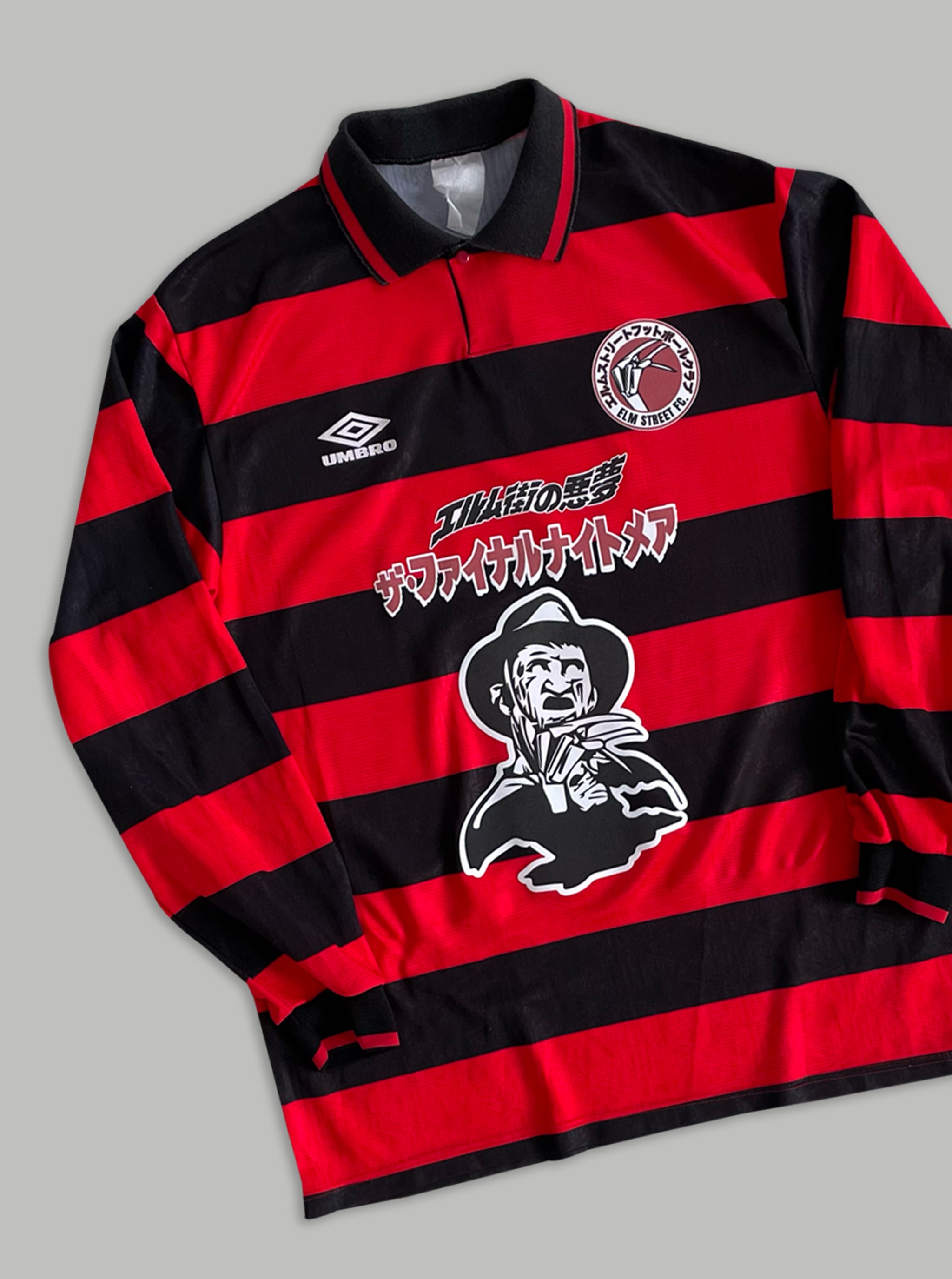 Shop 1992 CULT KITS X FREDDY'S DEAD JAPANESE MOVIE MASHUP (L) UMBRO, classic football shirts, vintage football shirts & retro soccer jerseys at Cult Kits