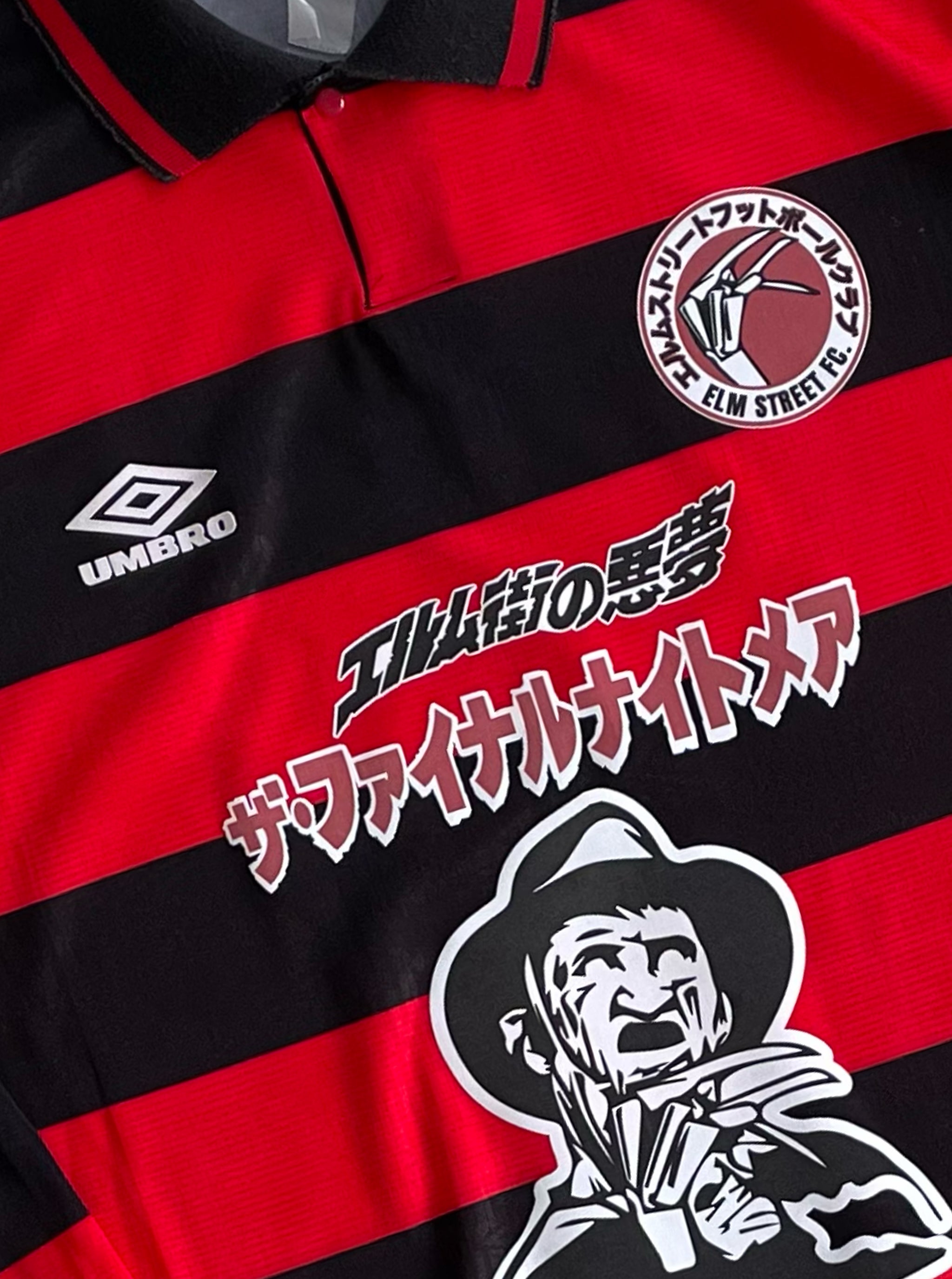 Shop 1992 CULT KITS X FREDDY'S DEAD JAPANESE MOVIE MASHUP (L) UMBRO, classic football shirts, vintage football shirts & retro soccer jerseys at Cult Kits