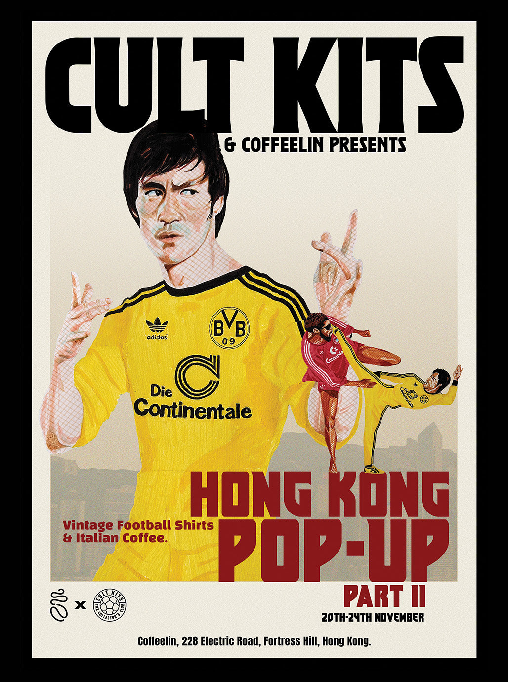 Shop BRUCE LEE HONG KONG POP-UP PART II PRINT, classic football shirts, vintage football shirts & retro soccer jerseys at Cult Kits