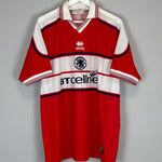 Shop 2000/01 MIDDLESBROUGH BOKSIC #11 HOME SHIRT (XL) ERREA, classic football shirts, vintage football shirts & retro soccer jerseys at Cult Kits
