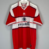 Shop 2000/01 MIDDLESBROUGH BOKSIC #11 HOME SHIRT (XL) ERREA, classic football shirts, vintage football shirts & retro soccer jerseys at Cult Kits