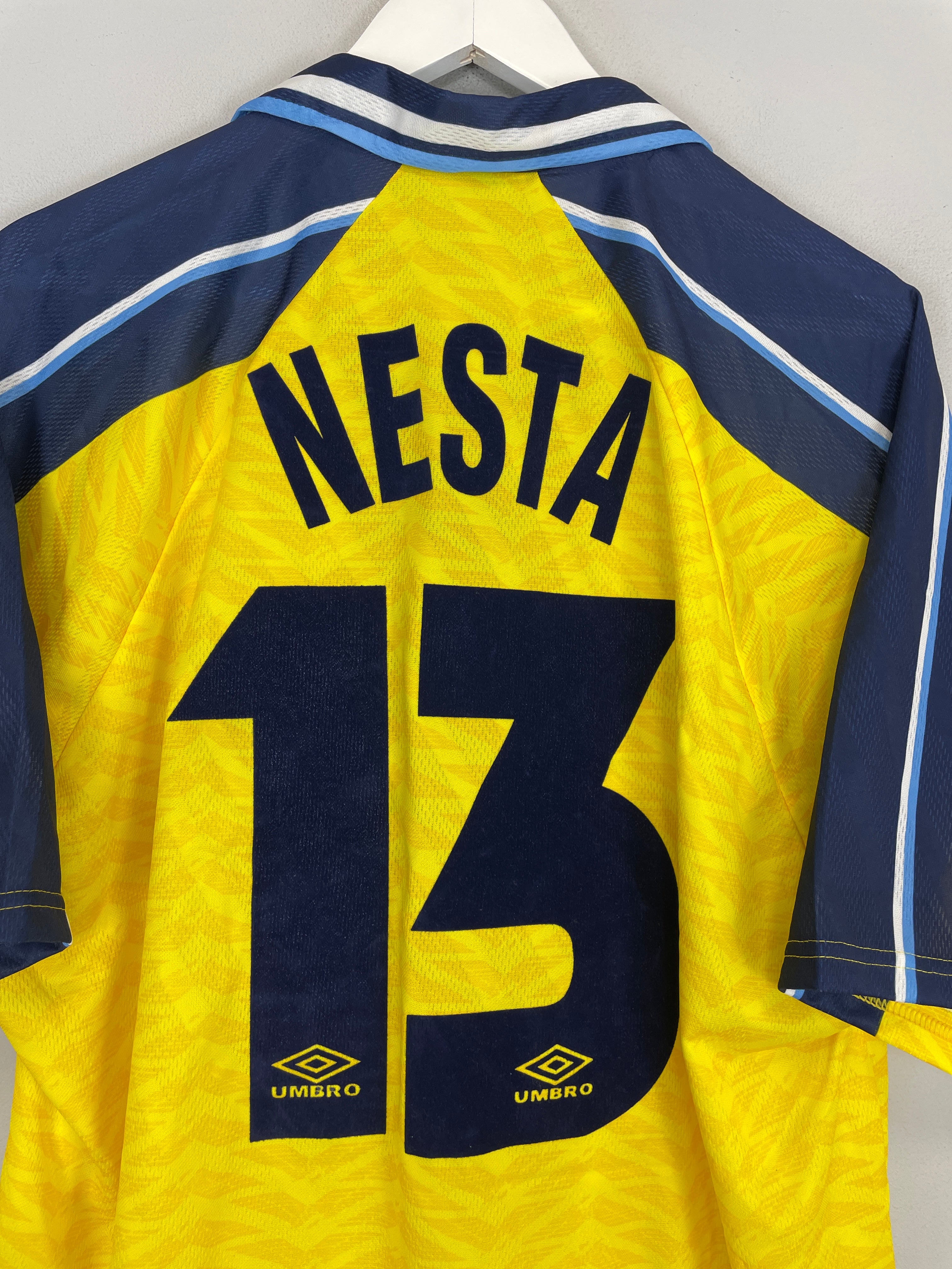 Shop 1996/97 LAZIO NESTA #13 AWAY SHIRT (XL) UMBRO, classic football shirts, vintage football shirts & retro soccer jerseys at Cult Kits