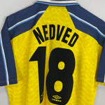 Shop 1996/98 LAZIO NEDVED #18 AWAY SHIRT (XL) UMBRO, classic football shirts, vintage football shirts & retro soccer jerseys at Cult Kits