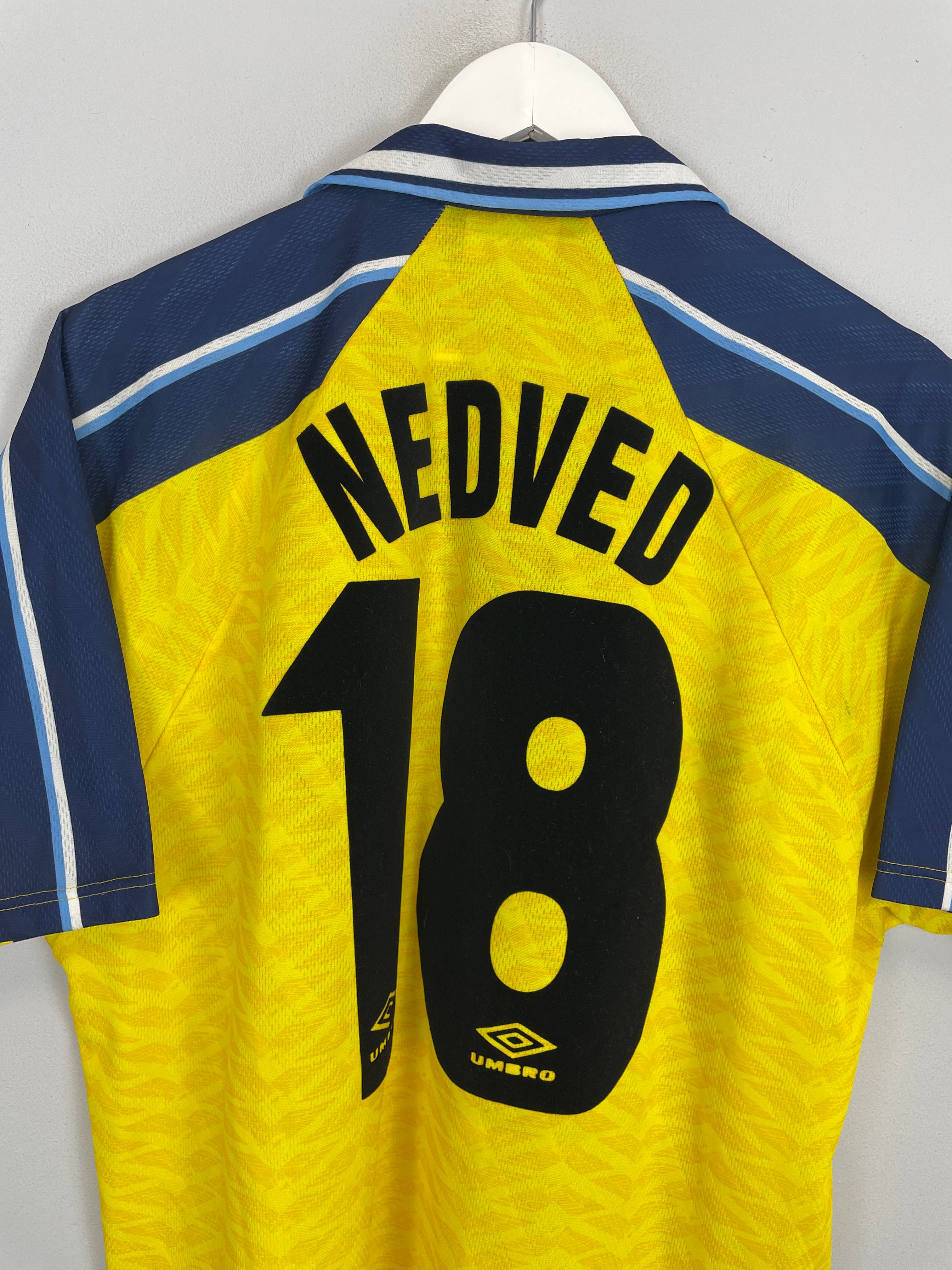 Shop 1996/98 LAZIO NEDVED #18 AWAY SHIRT (XL) UMBRO, classic football shirts, vintage football shirts & retro soccer jerseys at Cult Kits