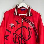 Shop 1995/96 AJAX TRACK JACKET (XL) UMBRO, classic football shirts, vintage football shirts & retro soccer jerseys at Cult Kits